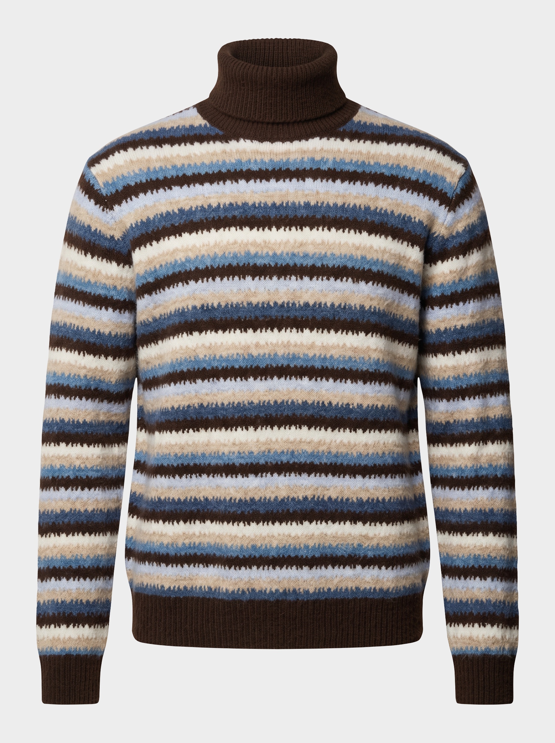 Markup Uomo Maglieria Dolcevita Cardato Rigato Multicolor maglione