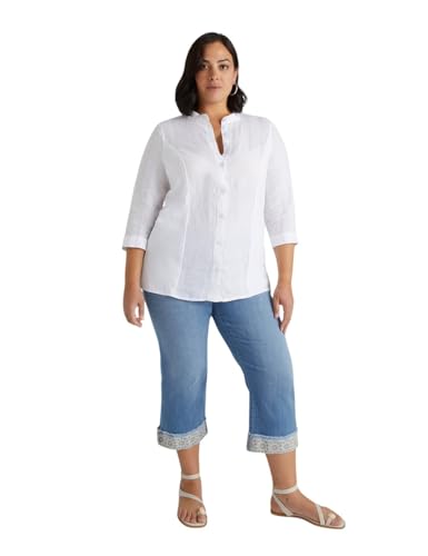 Fiorella Rubino Jeans Jeans Cropped con Bordo in Pizzo 46 Plus dritti