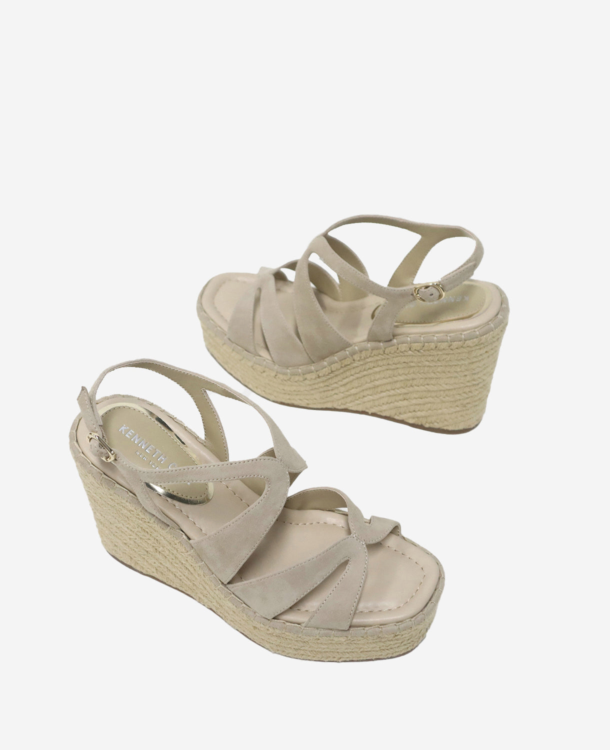 Kenneth Cole Reaction Shoes Solace Platform sandali zeppa beige suede
