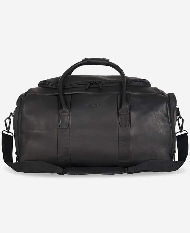 Kenneth Cole Reaction Colombian Leather Duffle borsone nero in pelle