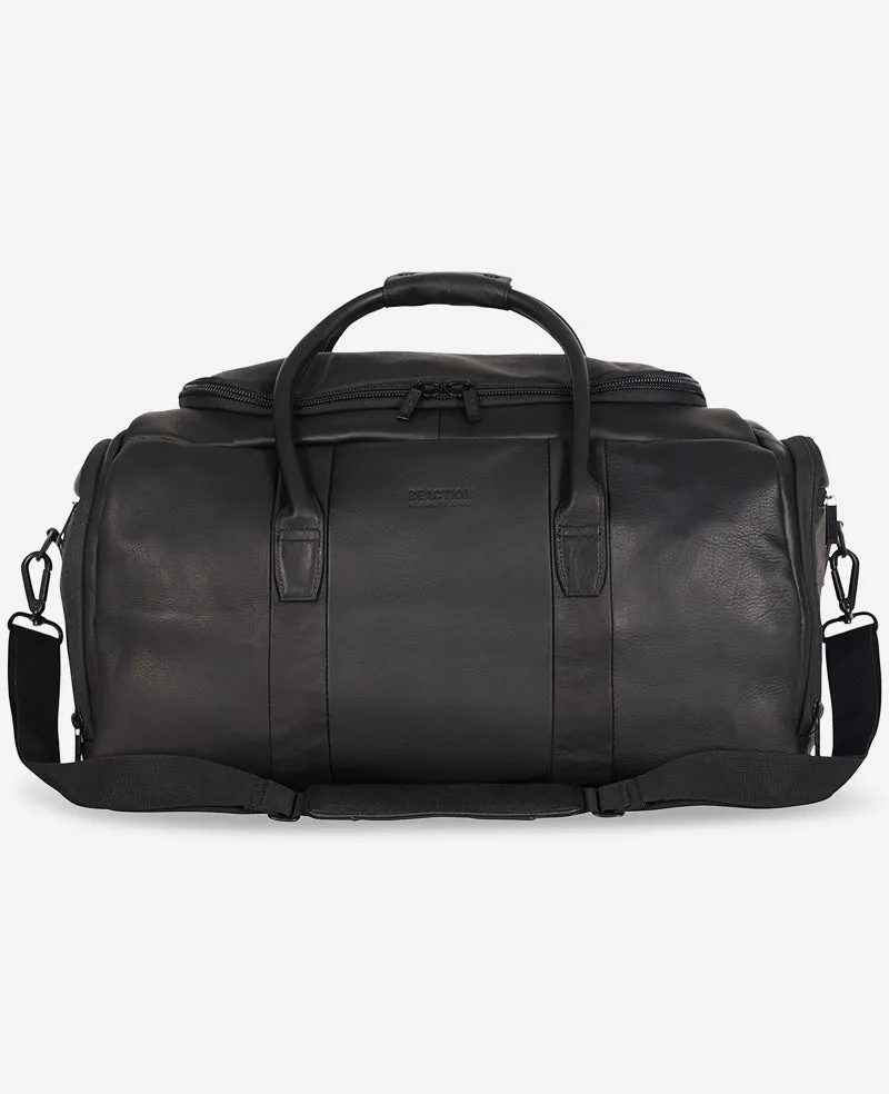 Kenneth Cole Reaction Colombian Leather Duffle borsone nero in pelle