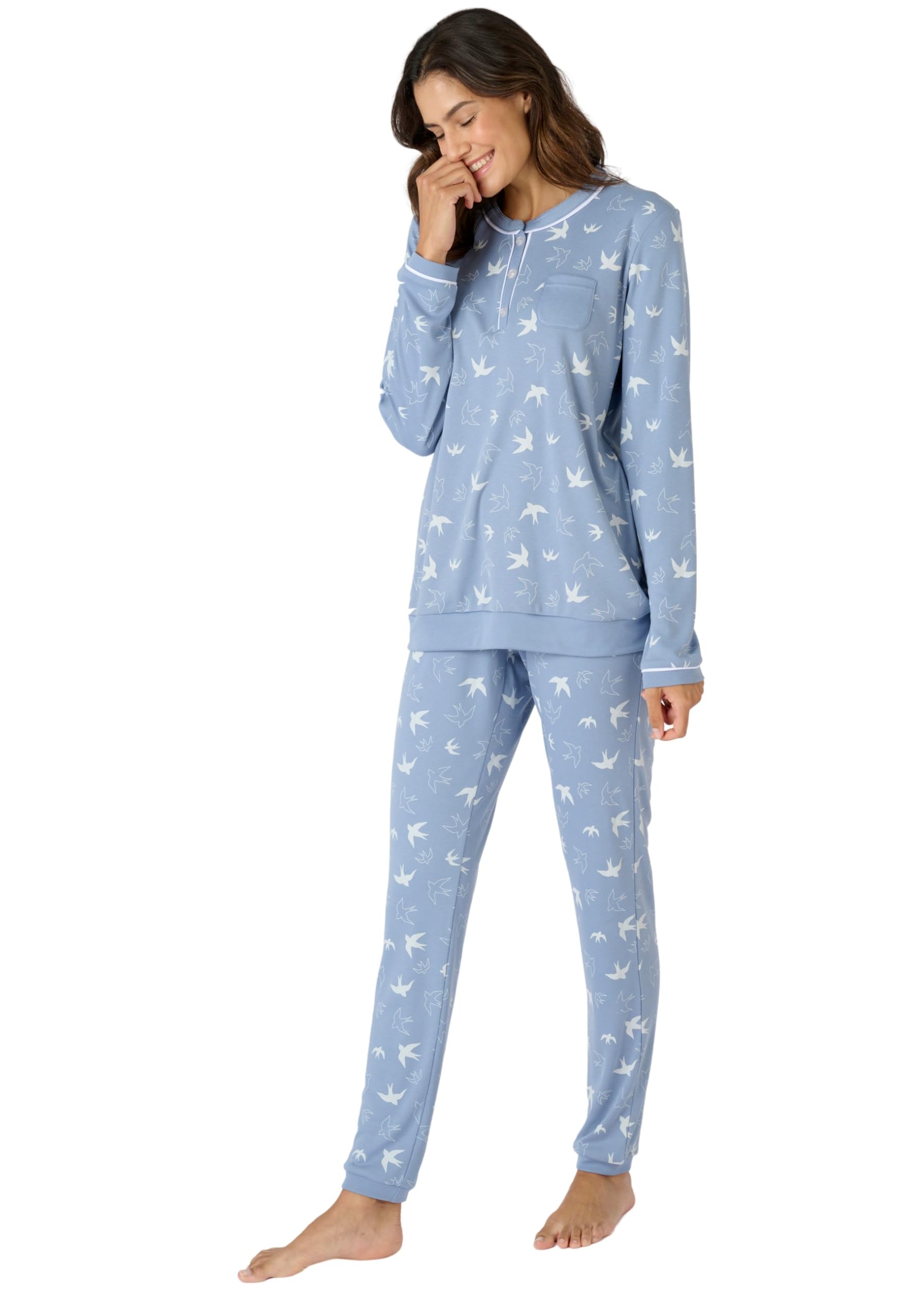 Damart Homewear Pigiama in Maglia Thermolactyl Interlock Set Donna