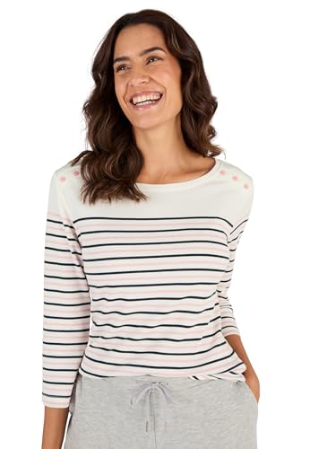 Damart Thermolactyl Maglietta a righe Interlock Maglietta 46-48 rosa marina