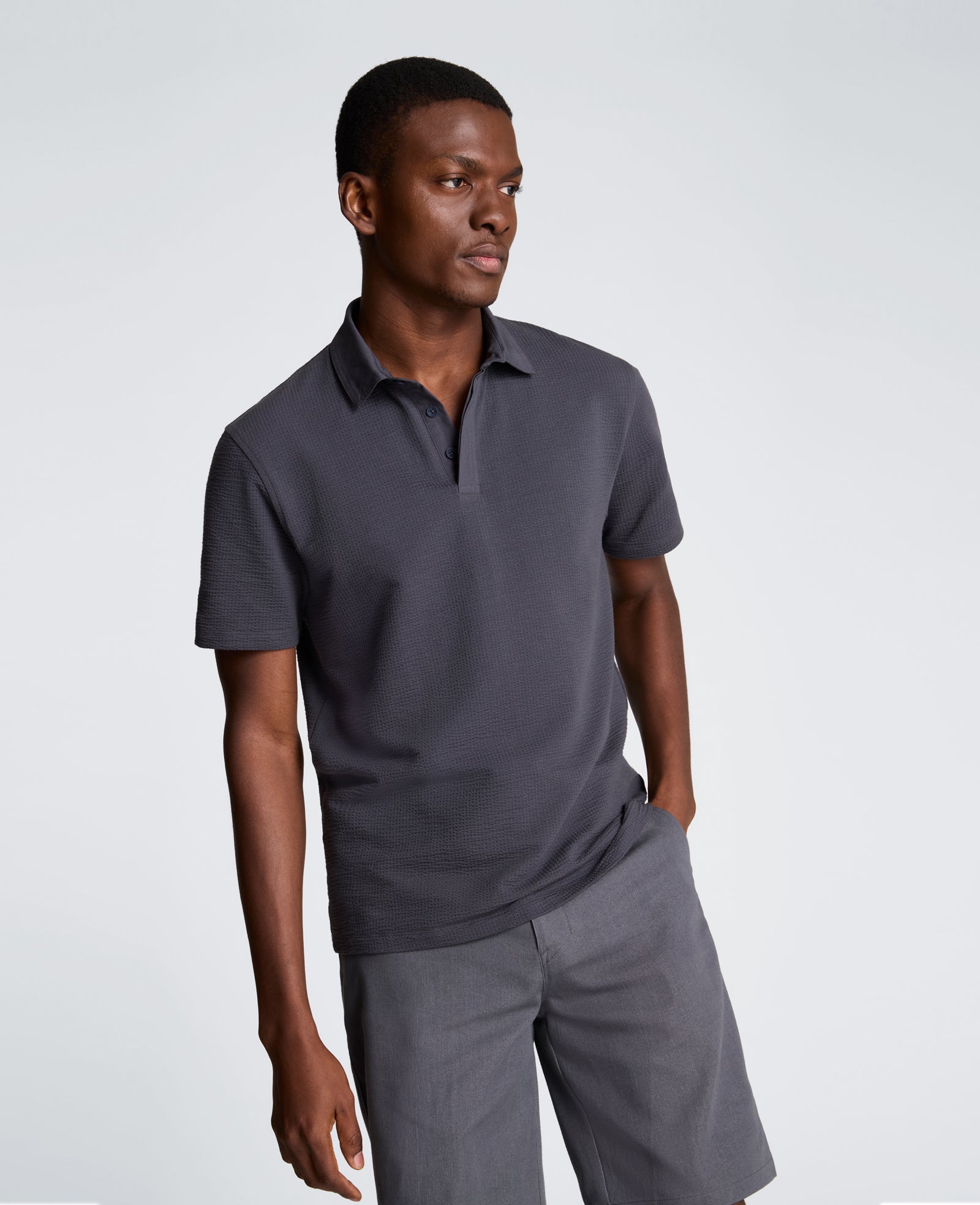 Kenneth Cole Reaction Mixed Media polo grigia, cotone elasticizzato