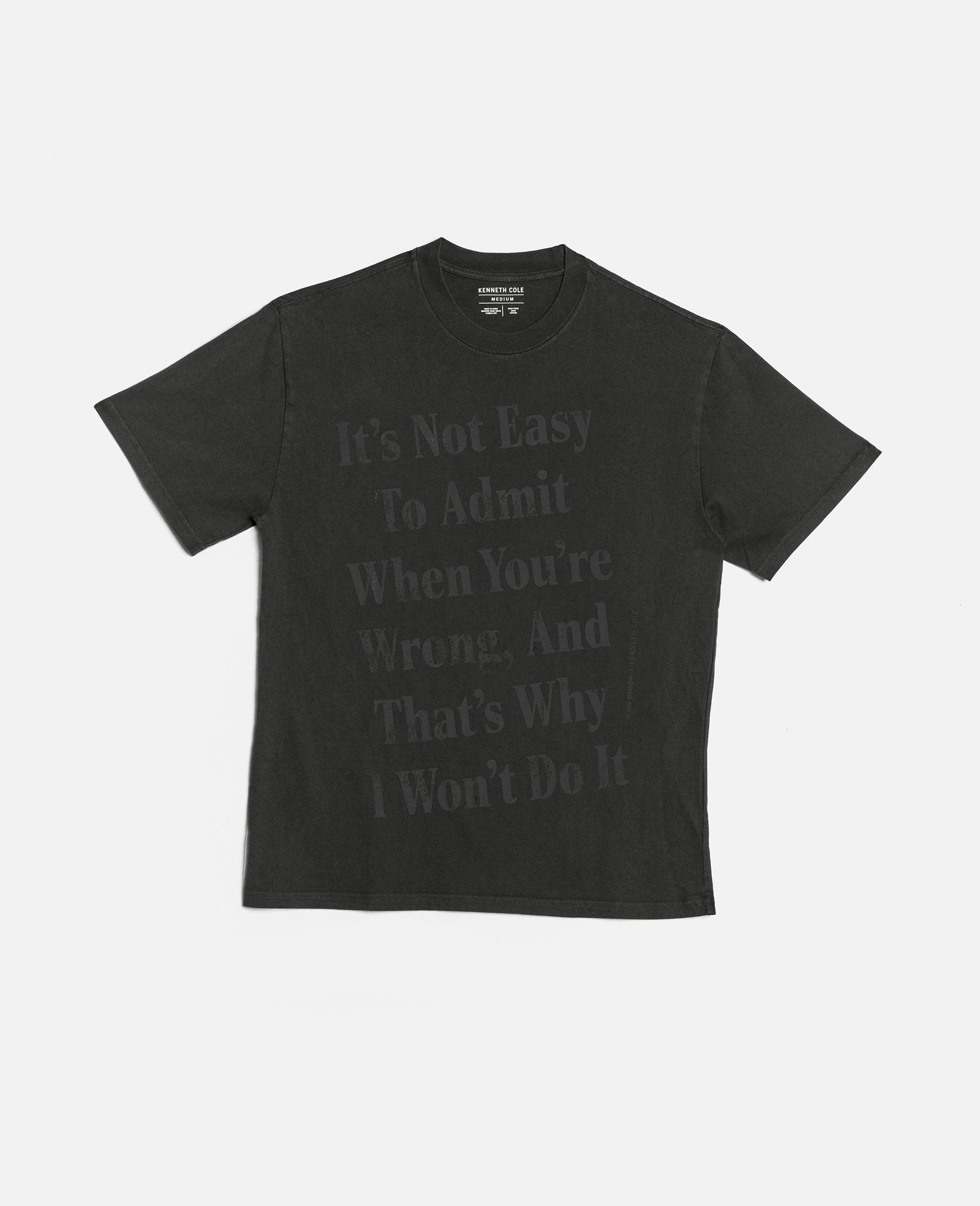 Kenneth Cole Reaction The Onion ADMIT YOU'RE WRONG maglietta unisex