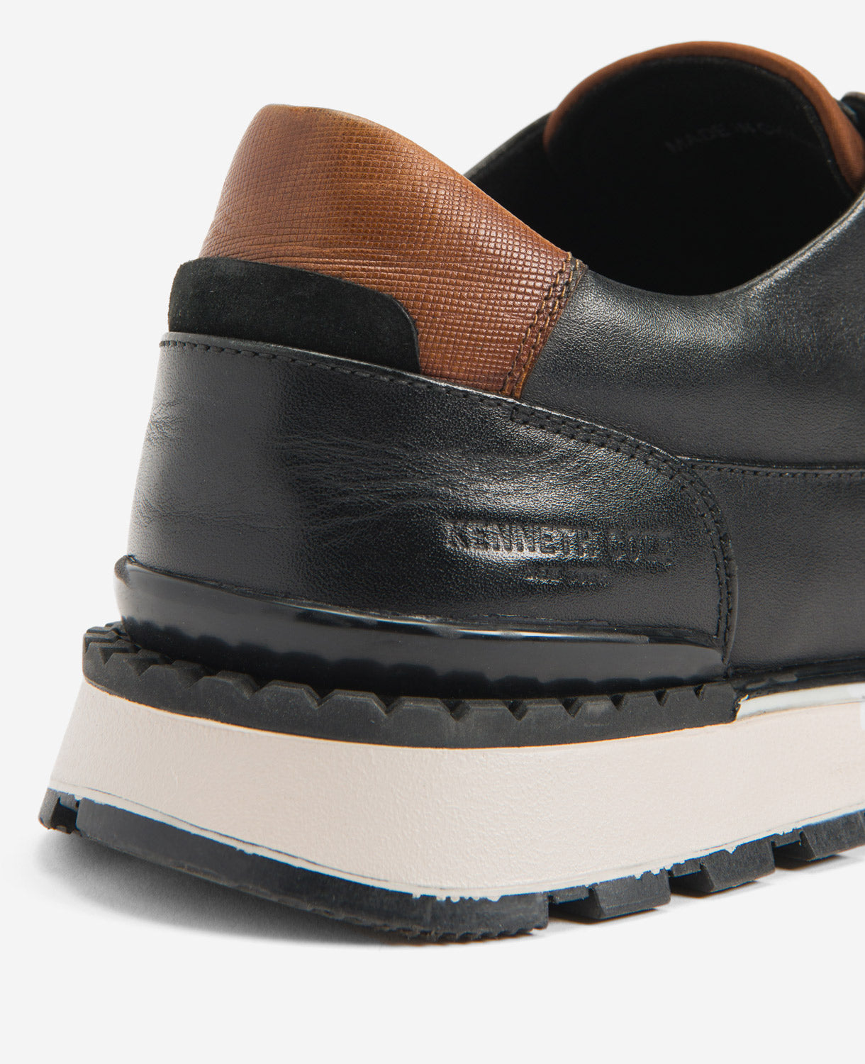 Kenneth Cole Reaction Shoes Kev Leather Lace-Up with TECHNI-COLE scarpe uomo nere