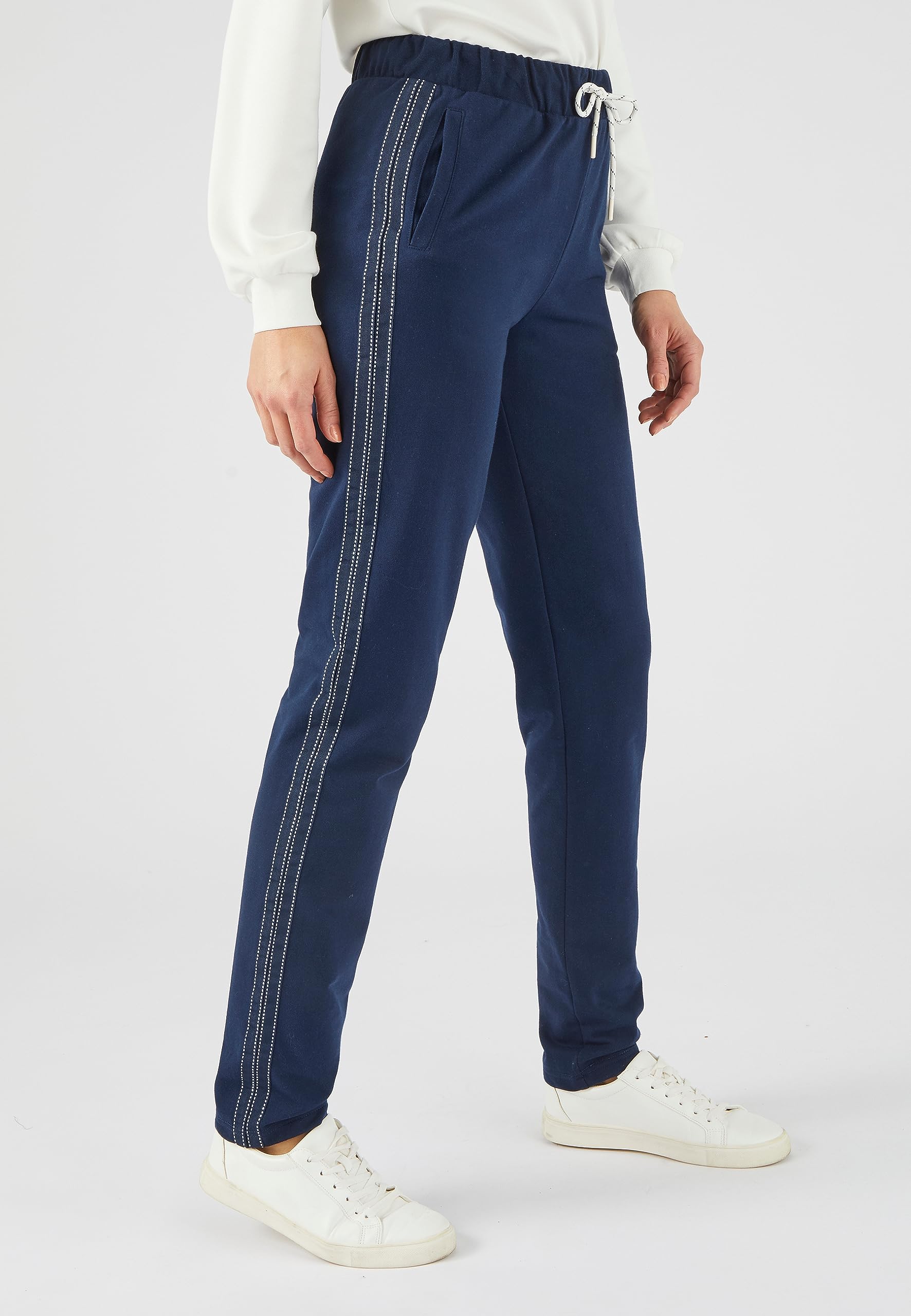 Damart Prêt-à-porter Pantaloni da jogging da donna jogger marrone beige melange taglia 40