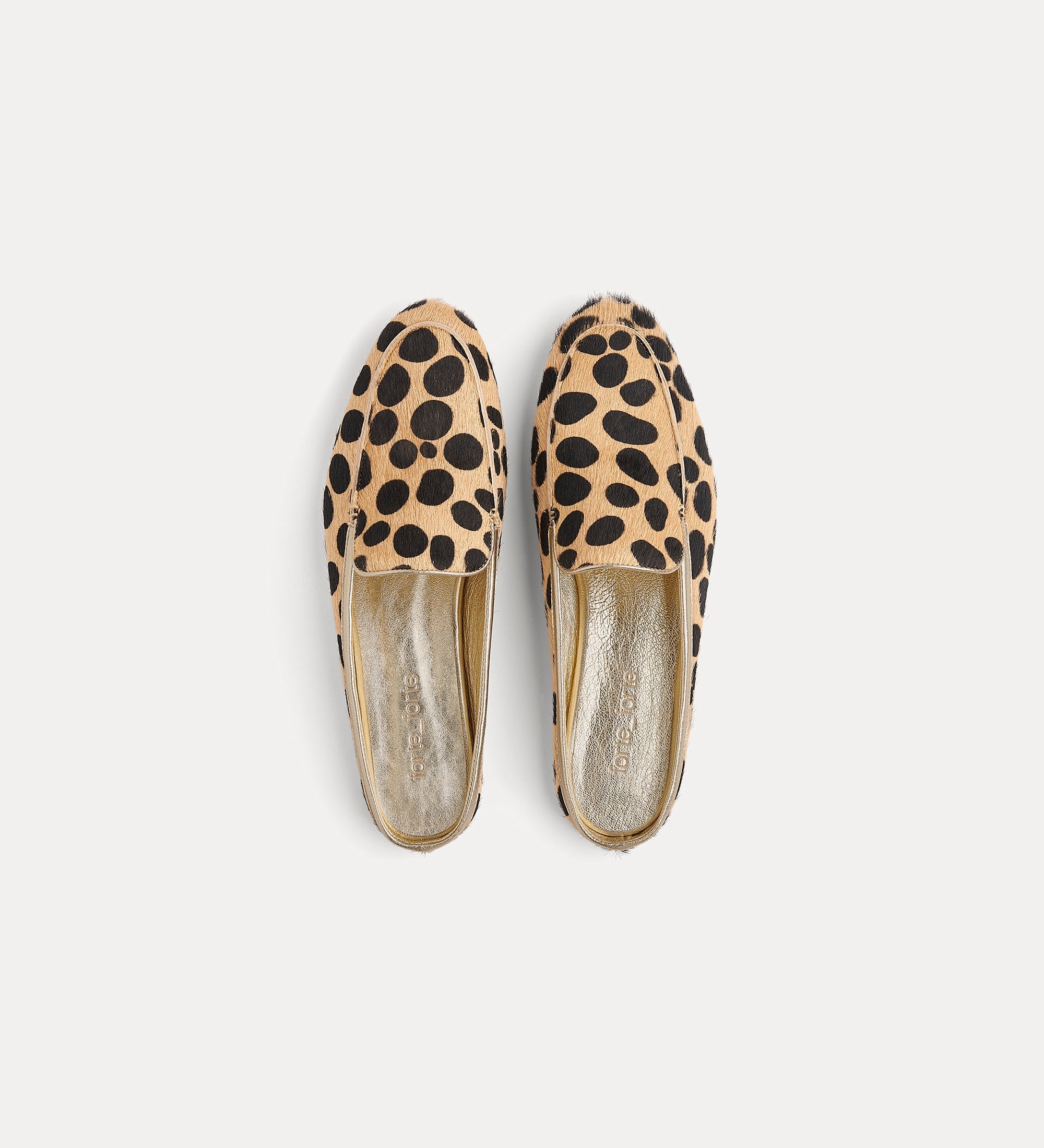 Forte scarpe dots print pony skin sabot loafers sabot noisette