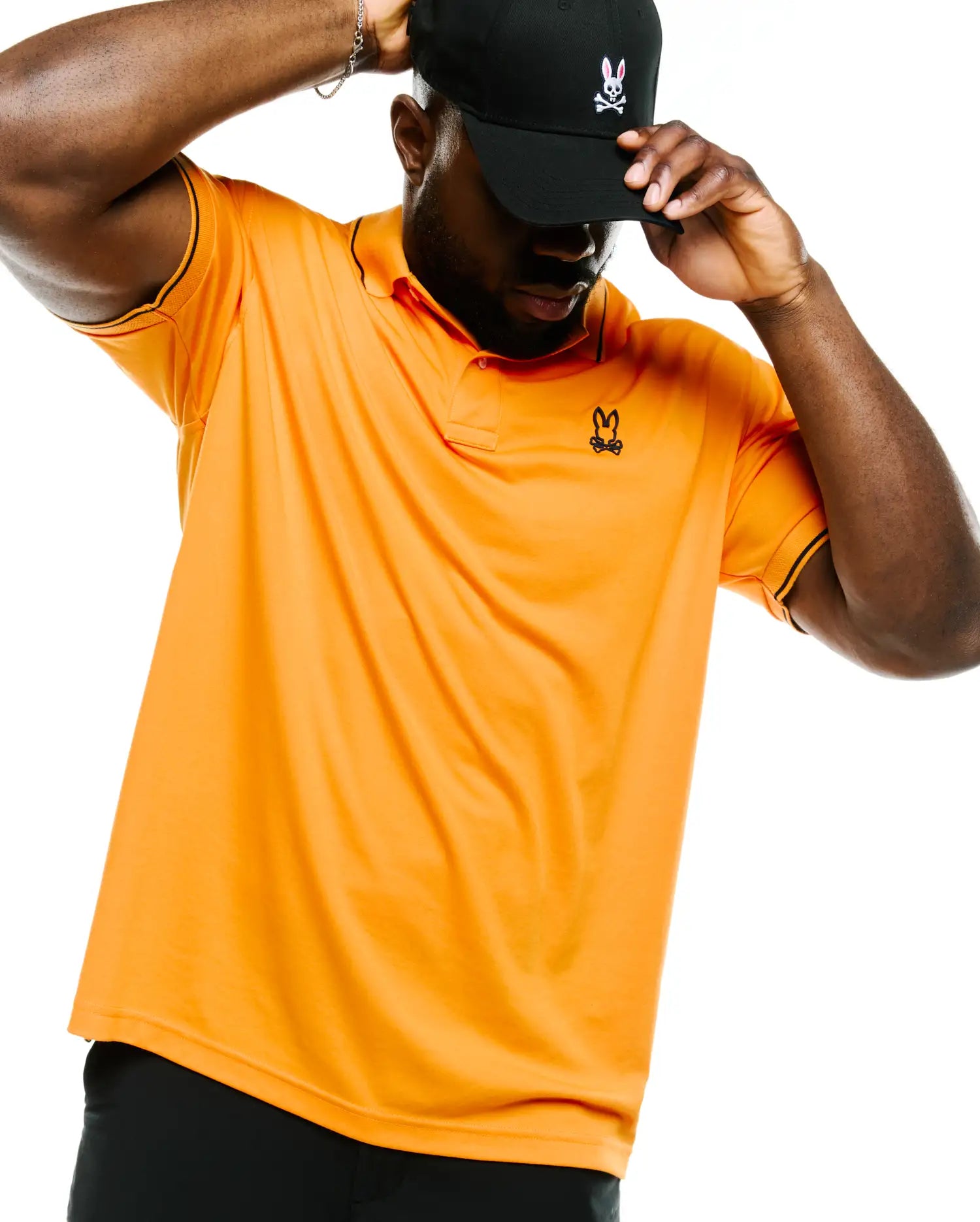 Psycho Bunny Big and Tall Big and Tall Joji Polo polo arancione slim fit