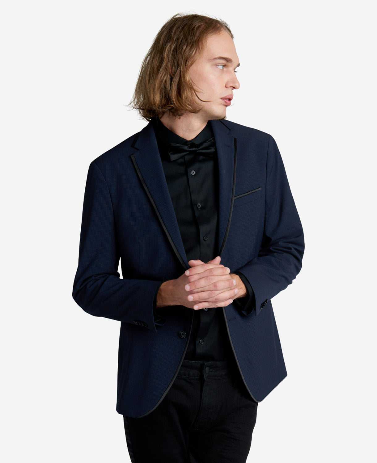 Kenneth Cole Reaction Clothing Slim-Fit Seersucker Striped Sport Coat giacca blu