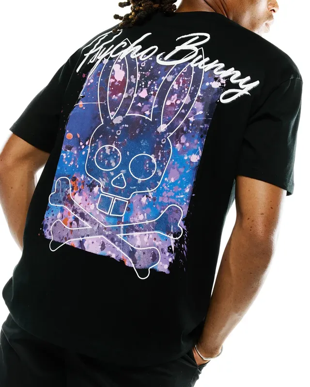 Psycho Bunny Men's Tees Men's Isaac Splatter Back Graphic t-shirt nera XXS-XXXL Pima