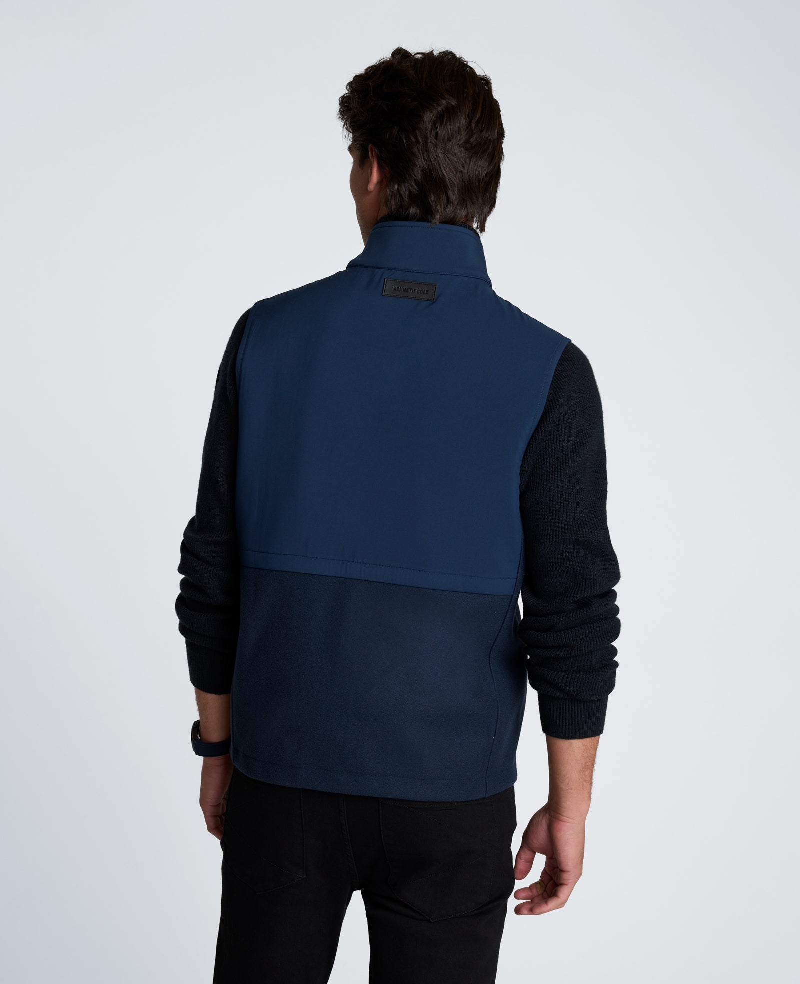 Kenneth Cole Reaction Clothing Blocked Vest gilet blu navy imbottito