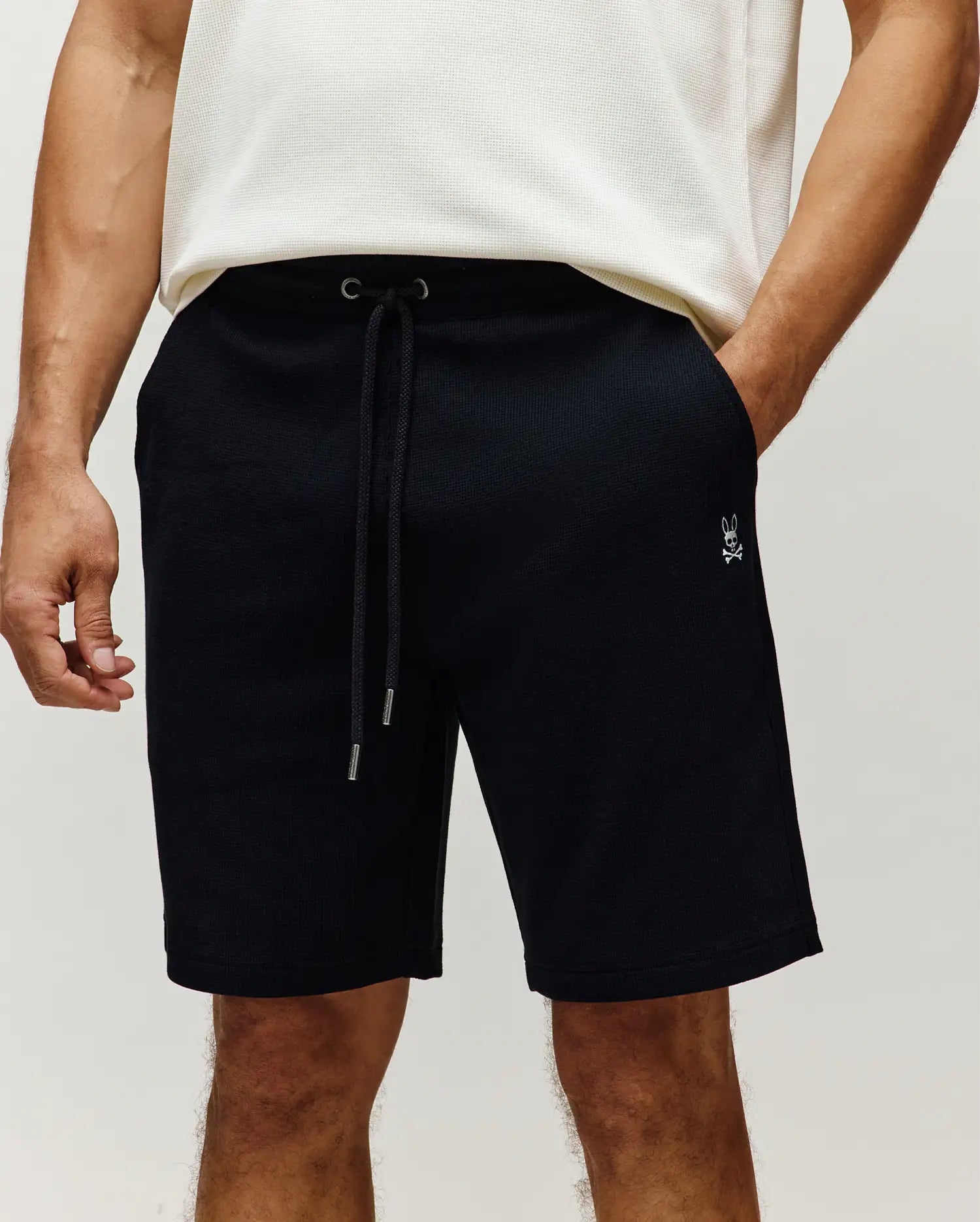 Psycho Bunny Men's Shorts Maxton Waffle Sweatshort 8" shorts neri
