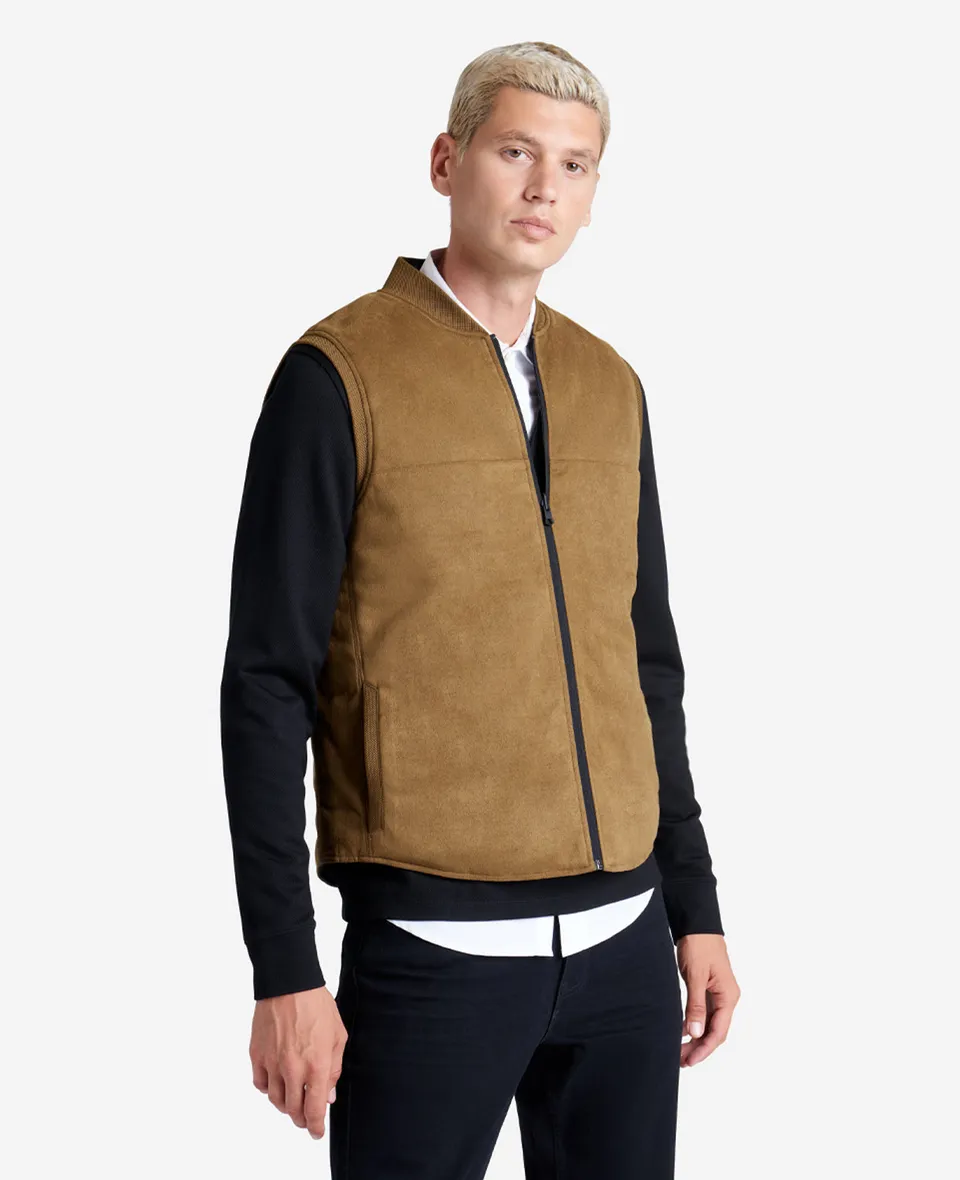 Kenneth Cole Reaction Reversible Vest gilet reversibile beige nero leggero