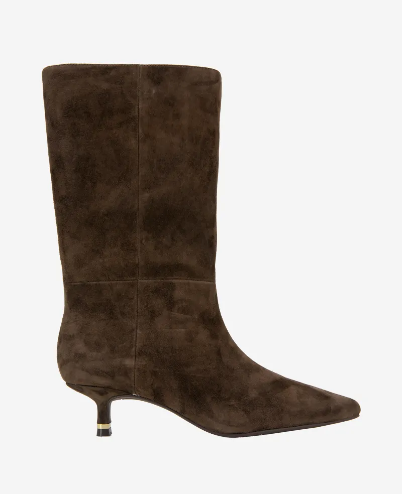 Kenneth Cole Reaction Shoes Meryl Suede Bootie stivaletti cioccolato camoscio