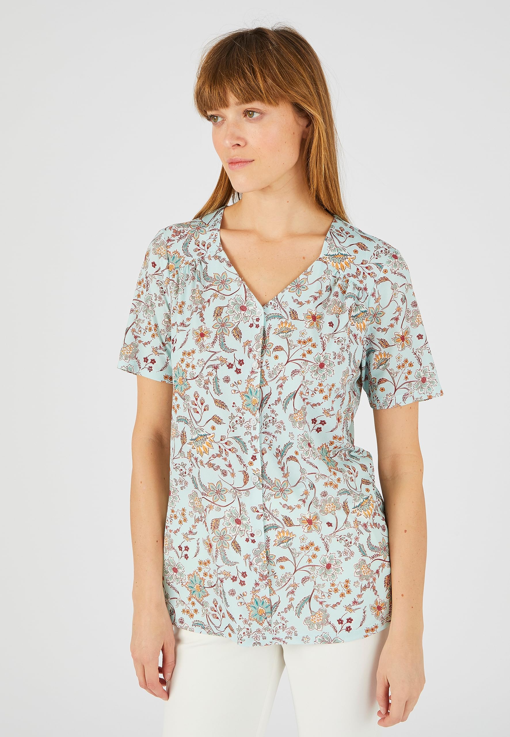 Damart Prêt-à-porter Maglietta a maniche corte stampata floreale Verde Aqua Fiorito 38 jersey