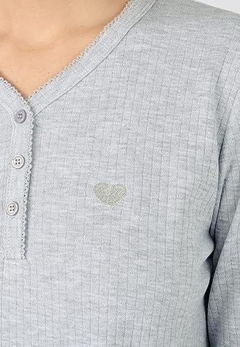 Damart Homewear pigiama interlock a costine grigio XS morbido