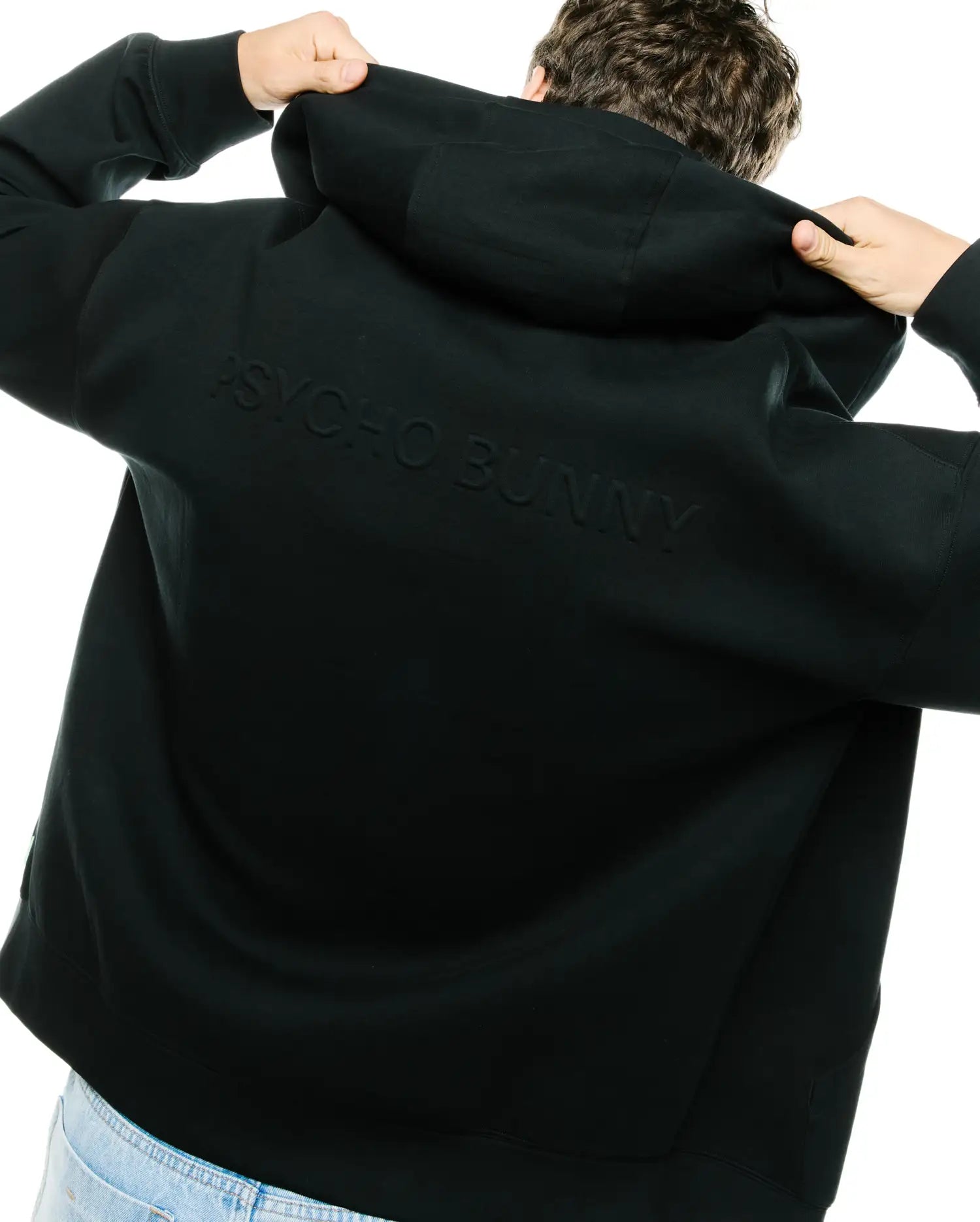 Psycho Bunny Men's Sweatshirts & Hoodies Jonathan Zip Hoodie felpa nera