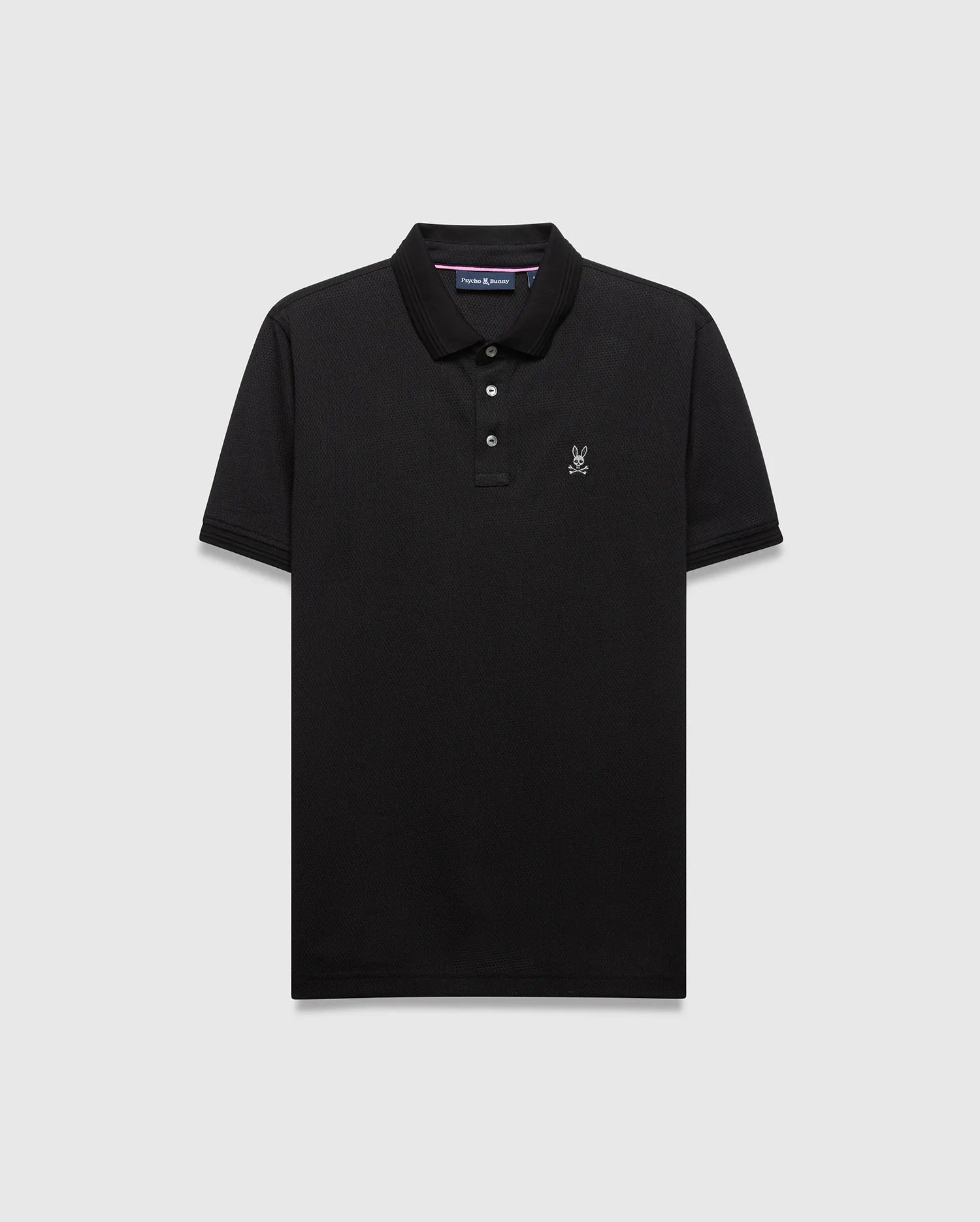 Psycho Bunny Men's Polos Tiernan Lightweight Pique polo uomo nera vestibilità regular
