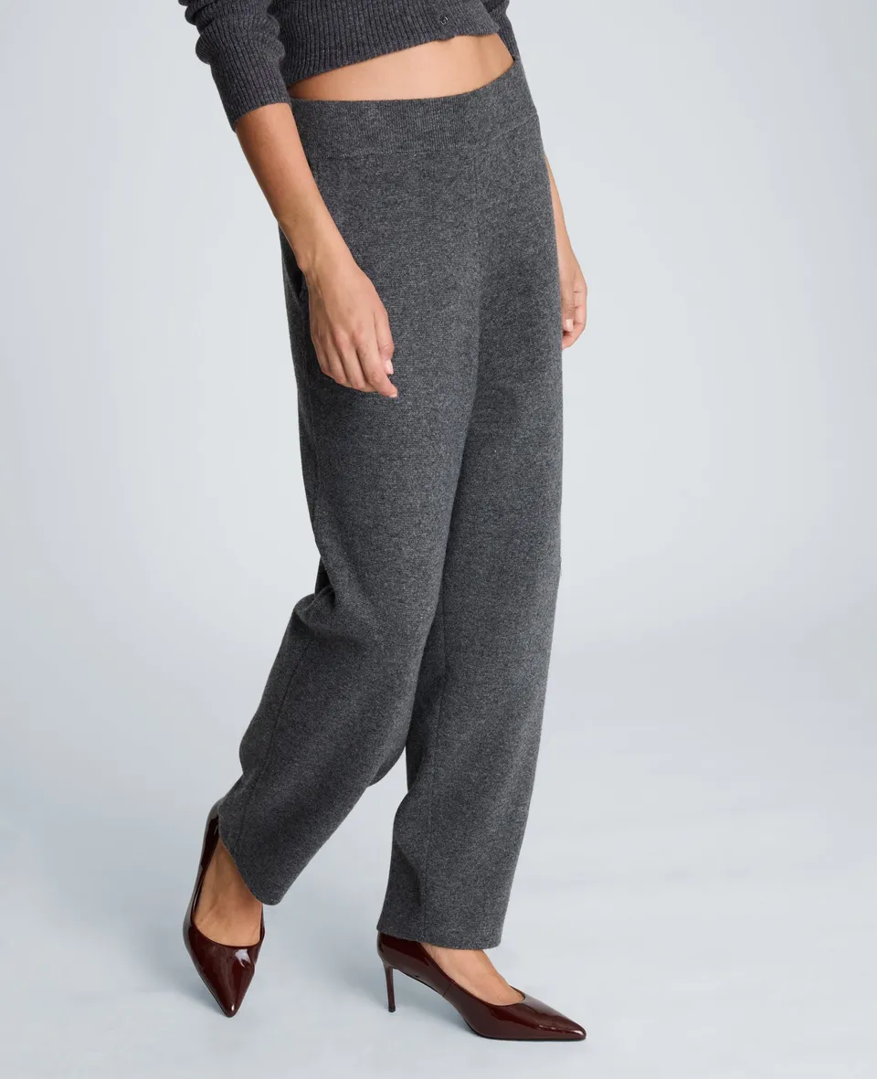 Kenneth Cole Reaction Clothing Barrel Leg Sweater Pull On Pant grigi lana cashmere