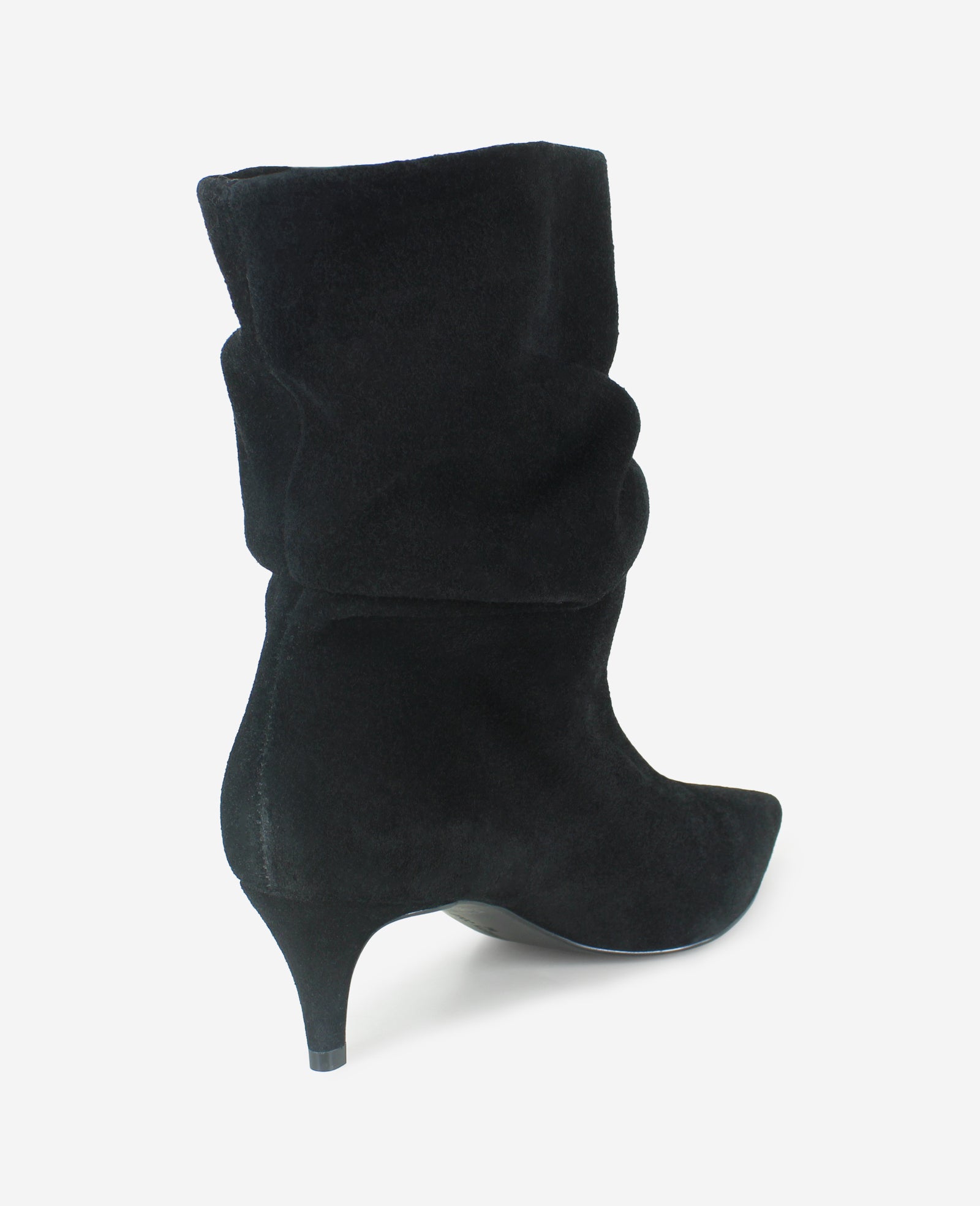 Kenneth Cole Reaction Shoes Marsha Suede Kitten Heel Bootie stivaletti neri scamosciati