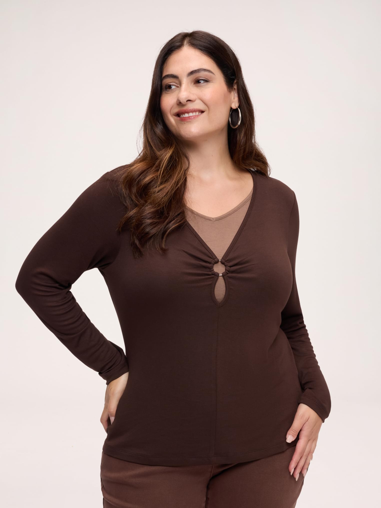 Fiorella Rubino Top e t-shirt T-Shirt bimaterica XS Plus scollo a V