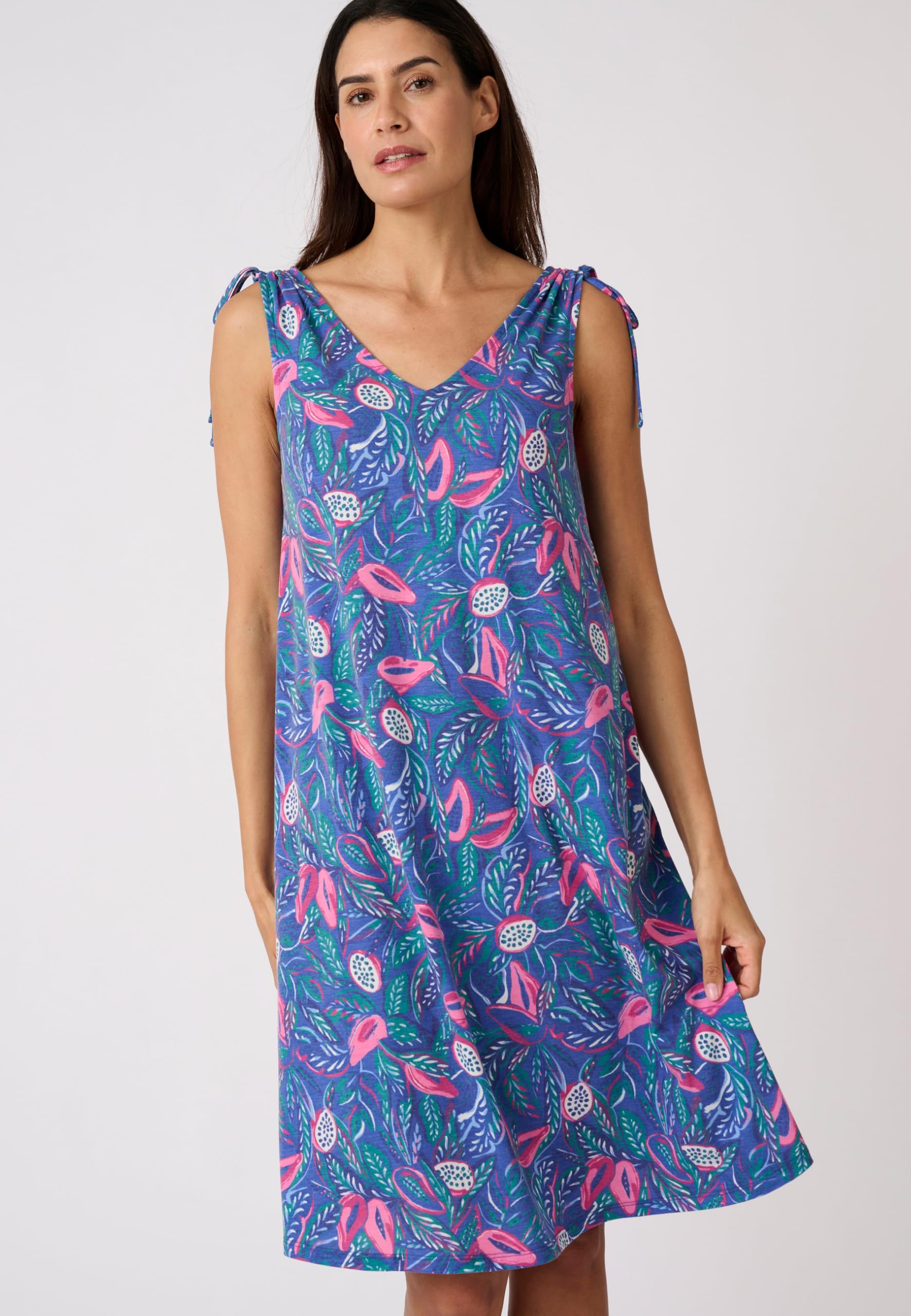 Damart Climatyl Abito svasato in maglia Blu Tropicale 38-44 fresco