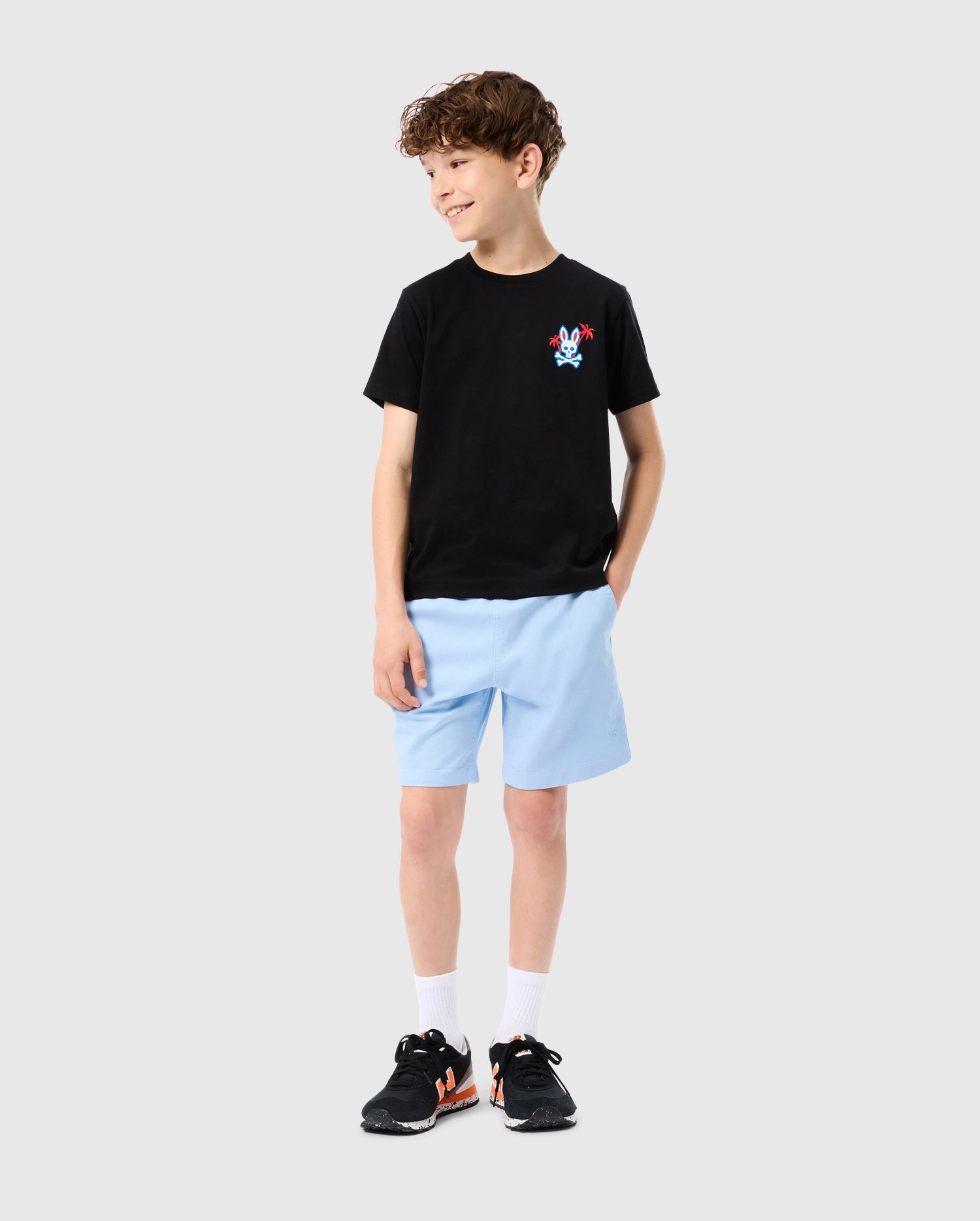 Psycho Bunny Kids Tees Los Angeles City Tee T-shirt nera bambino