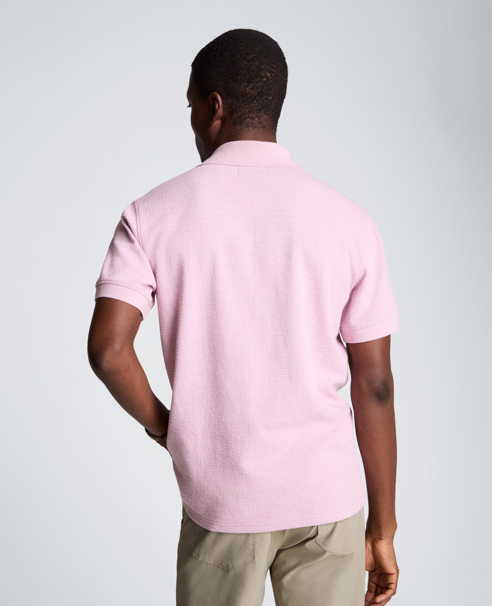 Kenneth Cole Reaction Clothing Short Sleeve Johnny Collar Polo with Ribbing polo malva uomo