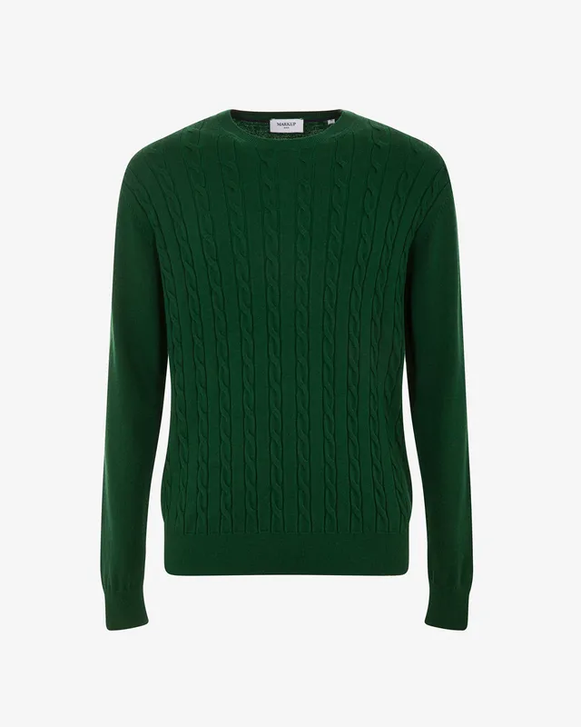 Markup Uomo Maglieria Girocollo trecce cashmere e viscosa maglia