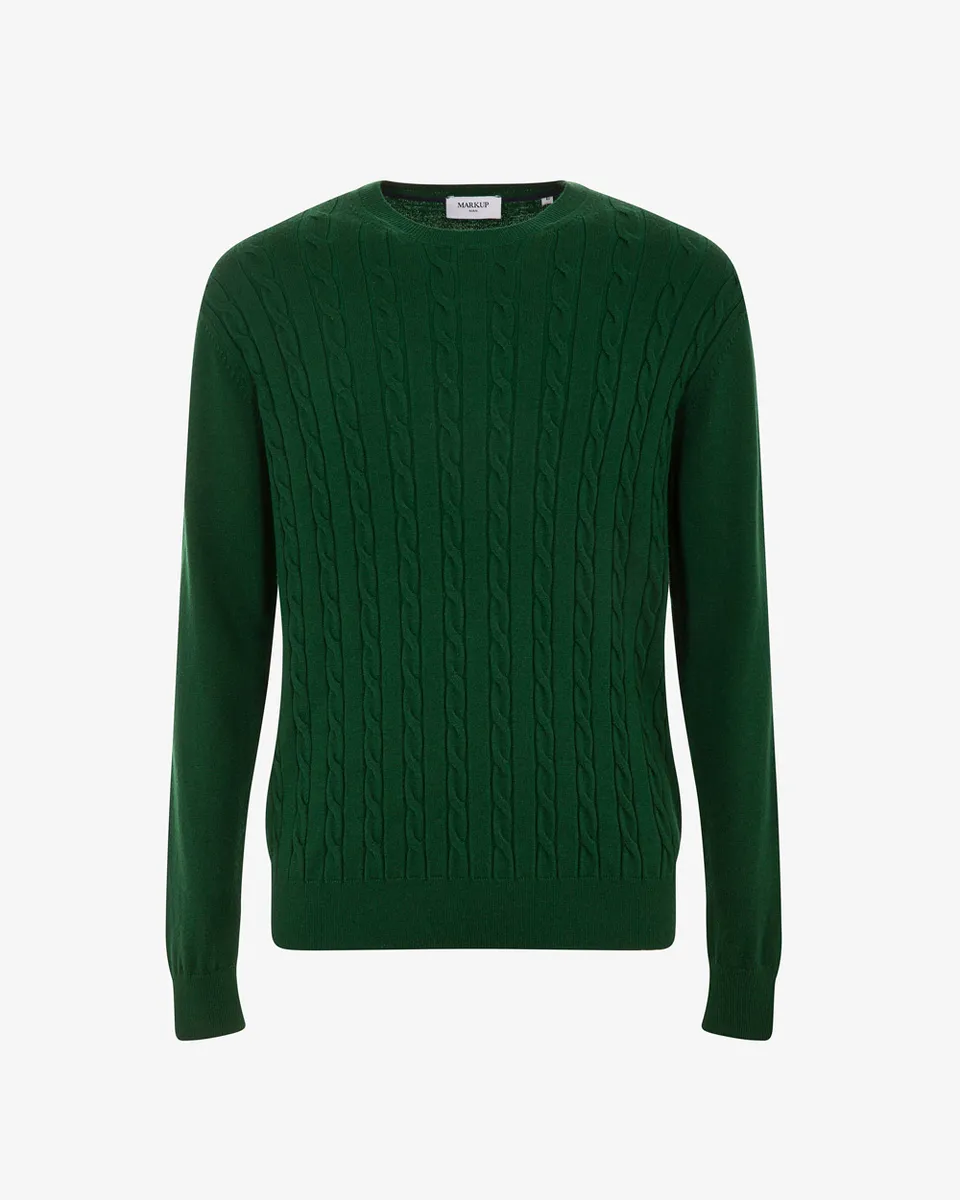 Markup Uomo Maglieria Girocollo trecce cashmere e viscosa maglia