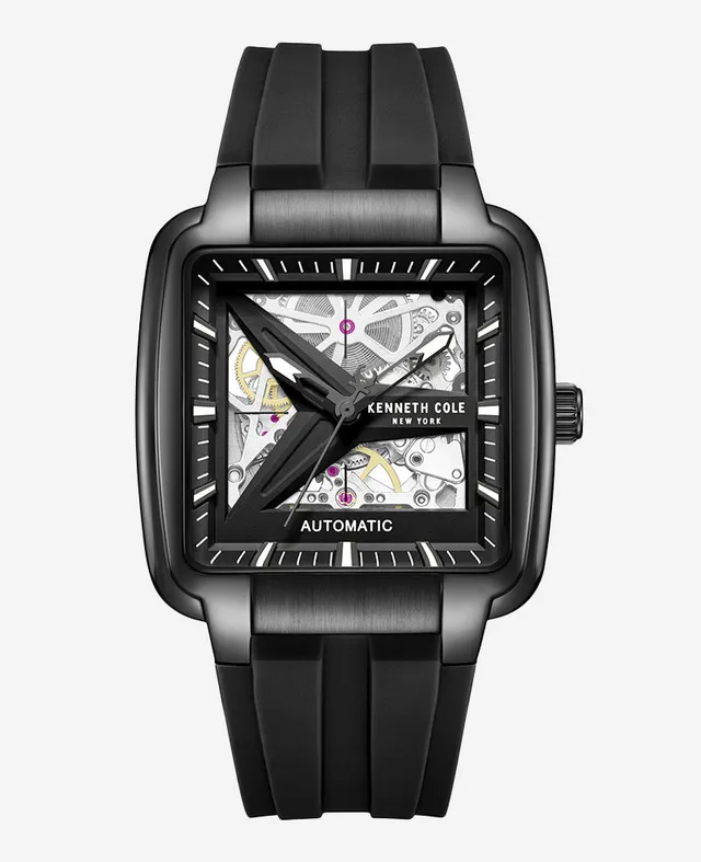 Kenneth Cole Reaction Watches Skeleton Automatic orologio nero con cinturino in silicone