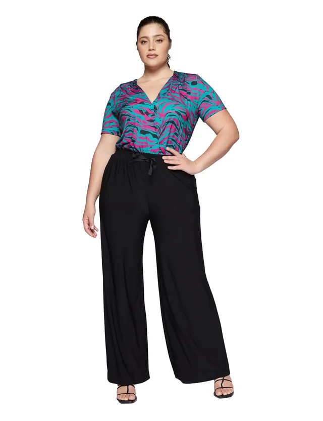 Fiorella Rubino Pantaloni pantaloni gamba larga in jersey S Plus