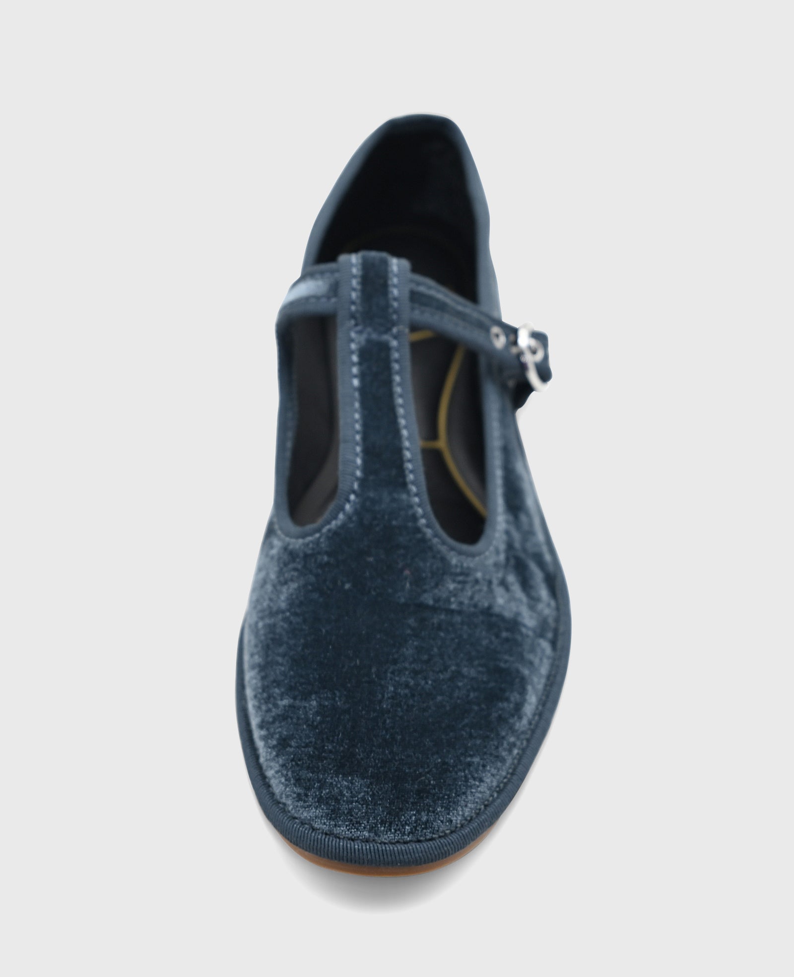 Kenneth Cole Reaction Shoes Verona Velvet T-Strap Mary Jane Flat blu