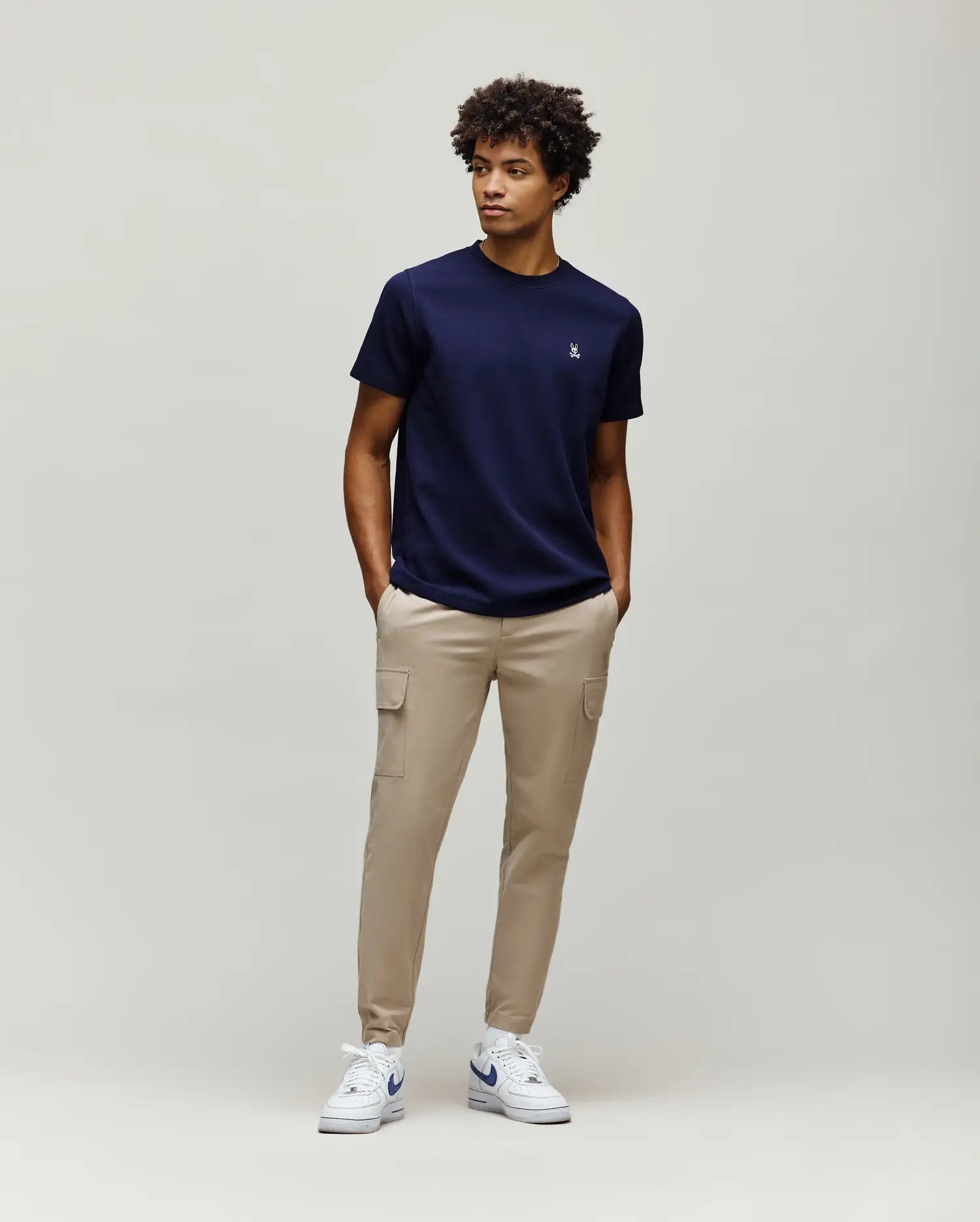 Psycho Bunny Men's Tees Maxton Waffle Tee MT0200325 T-shirt Evening Blue