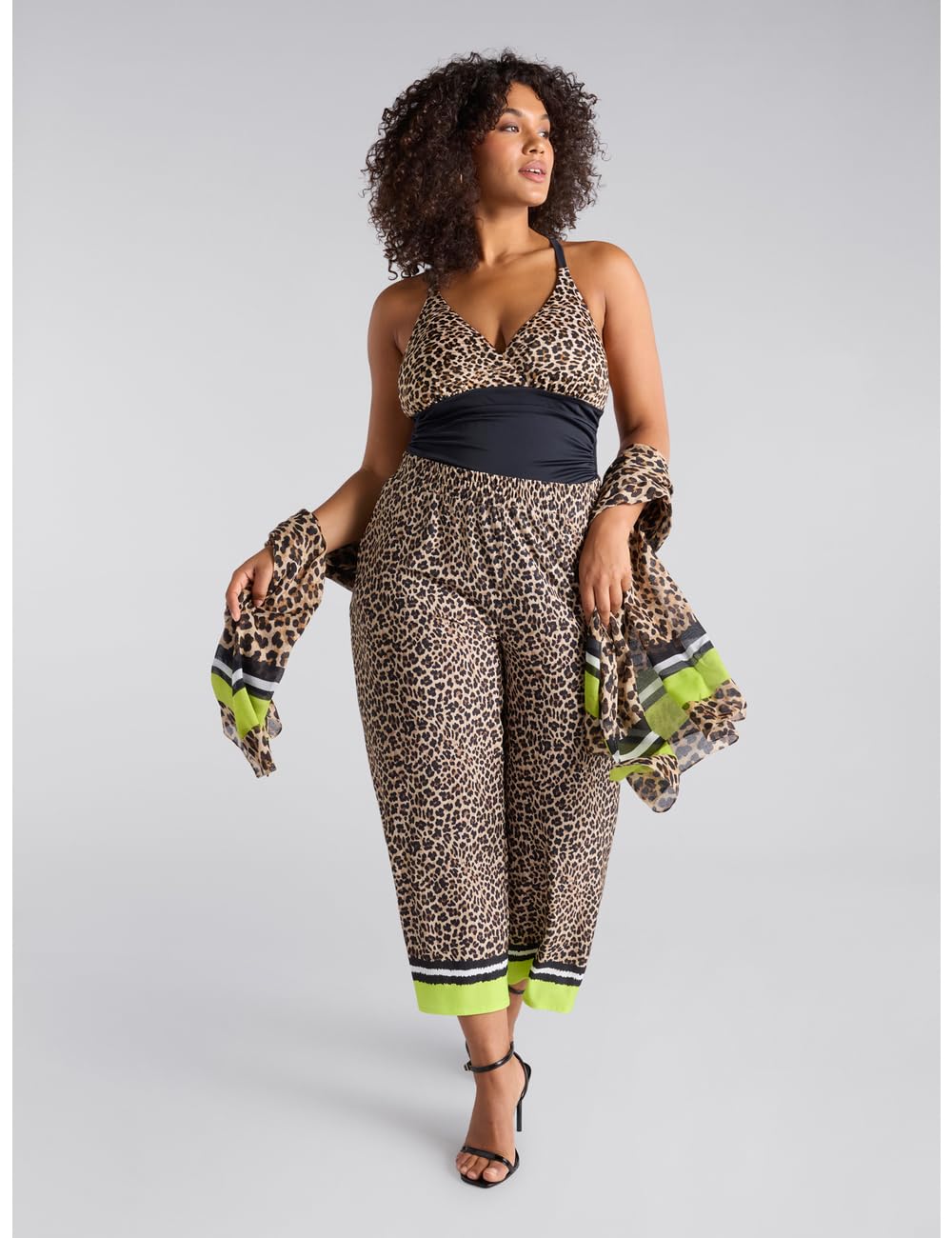 Fiorella Rubino Pantaloni cropped stampa maculata curvy