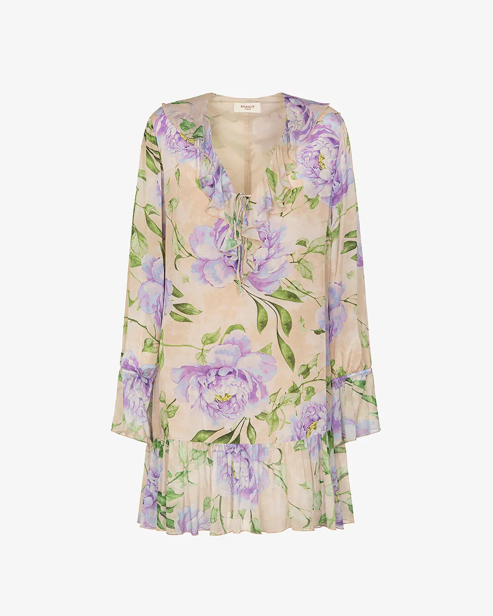 Markup Donna Vestiti Abito in crepe di viscosa stampa floreale abito