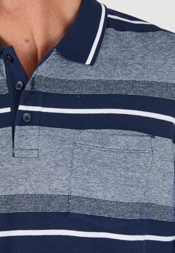 Damart Prêt-à-porter polo uomo manica lunga righe blu marino S