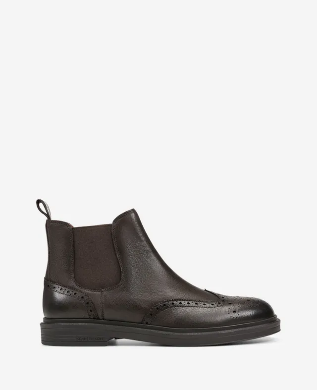 Kenneth Cole Reaction Shoes Frank Double Gore Wingtip Chelsea Boot stivaletti mocha