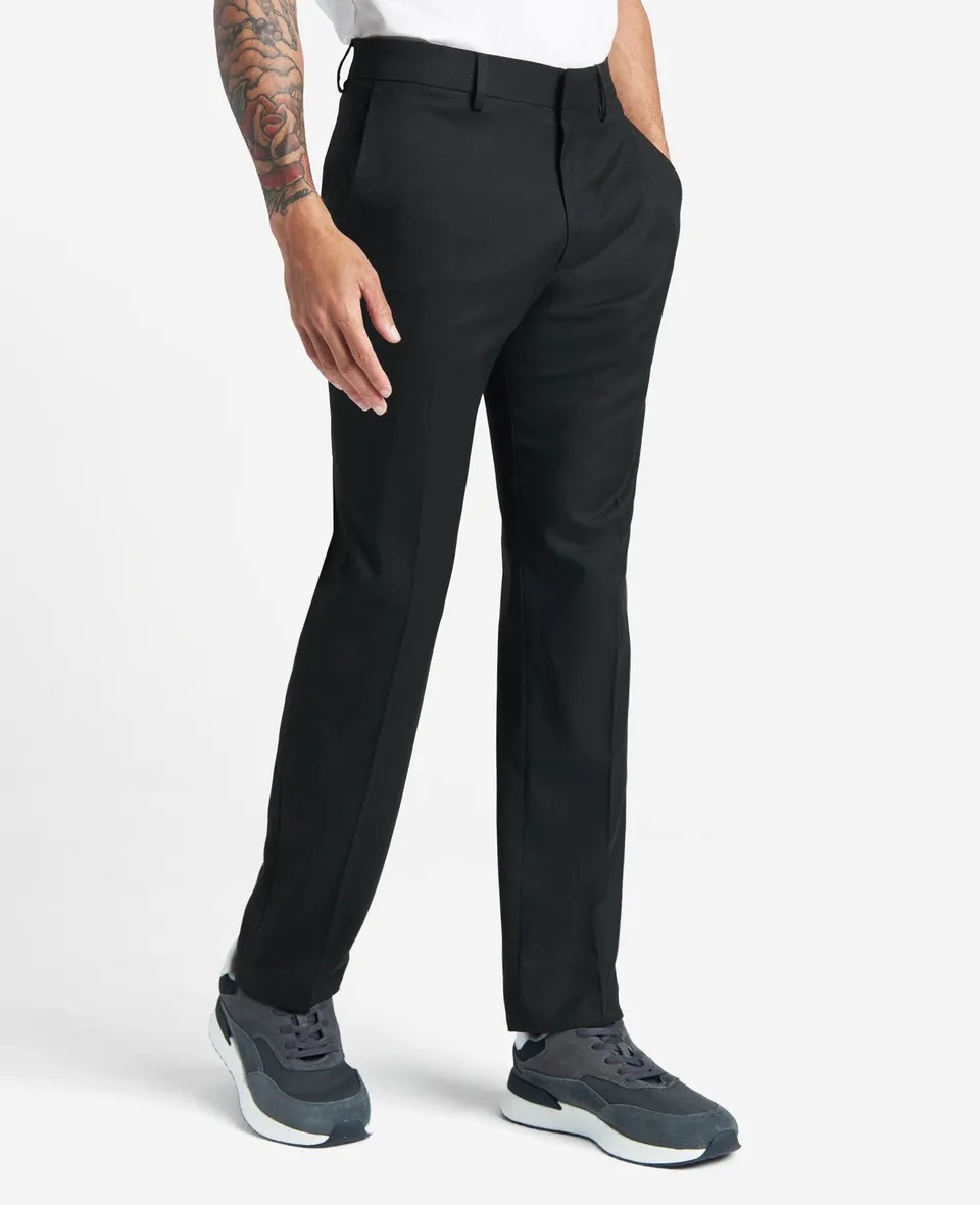 Kenneth Cole Reaction Clothing Slim-Fit Stretch Twill Dress Pant pantaloni neri