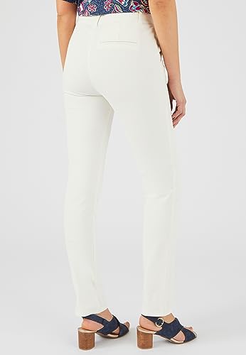 Damart Prêt-à-porter Pantaloni Bi-Stretch Effetto Pancia Piatto pantaloni bianchi taglia 40