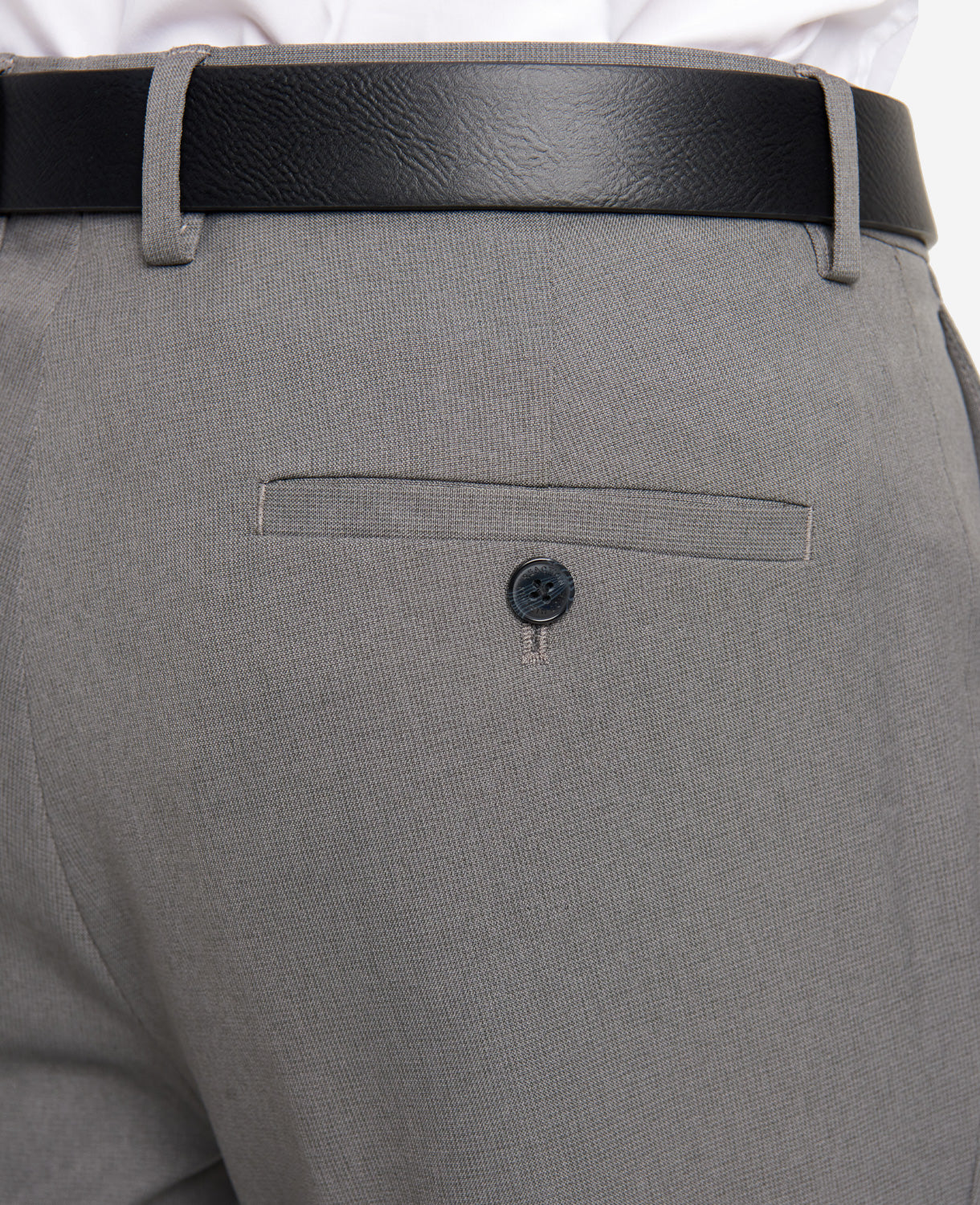 Kenneth Cole Reaction Clothing Modern-Fit Micro Check Stretch Trouser pantaloni grigi elasticizzati