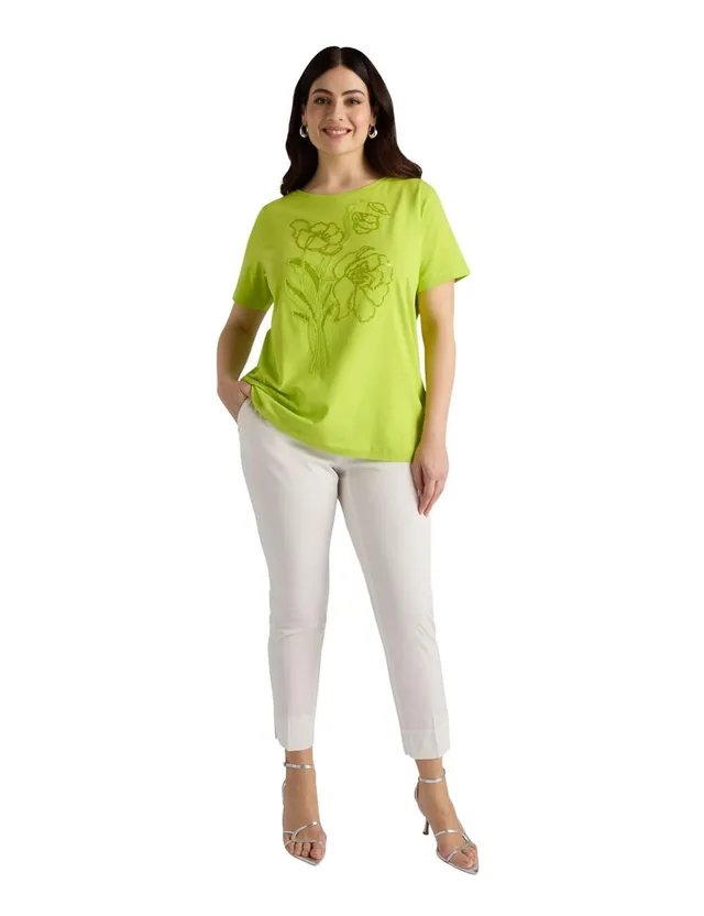 Fiorella Rubino Top e t-shirt T-shirt con ricamo floreale curvy