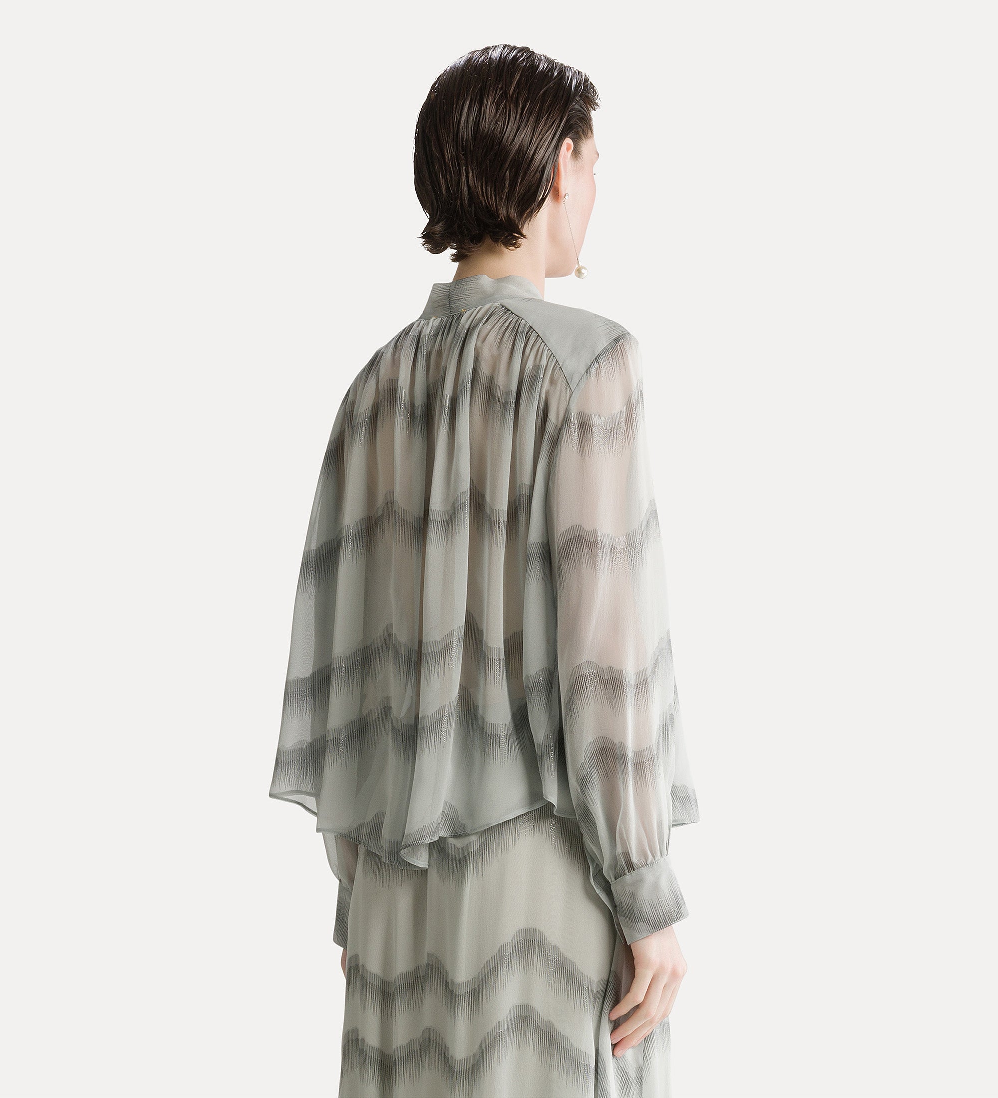 Forte gonne nuages d'argent silk chiffon bow-tie skirt gonna quarzo in seta