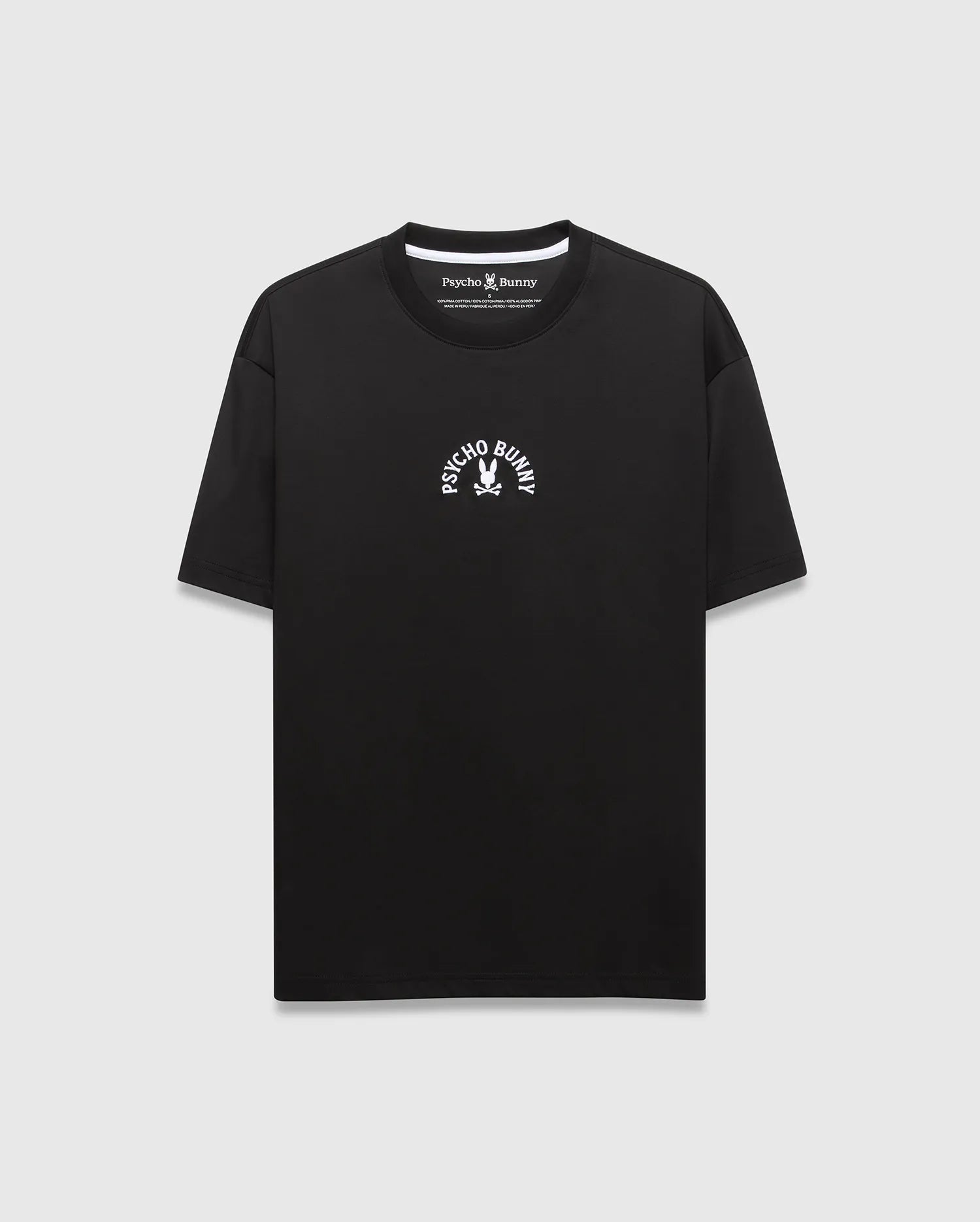 Psycho Bunny Men's Tees Stevie Oversized Fit Tee t-shirt nera Pima