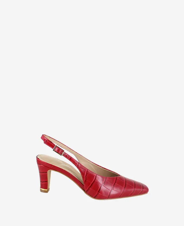 Kenneth Cole Reaction Meilani Embossed Croco Point Toe Slingback scarpe rosse 5
