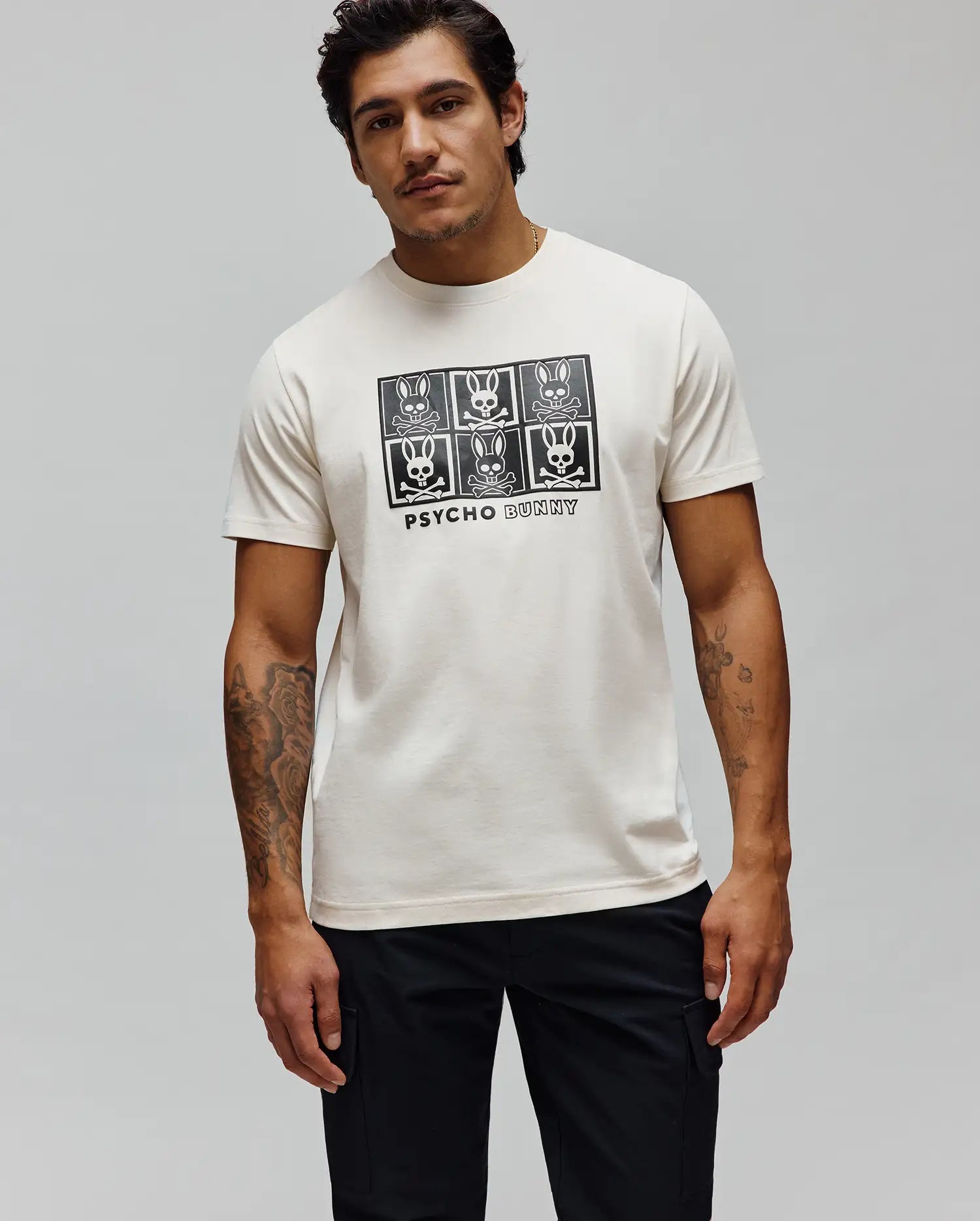 Psycho Bunny Men's Tees Keon Graphic Tee t-shirt in cotone Pima con grafica