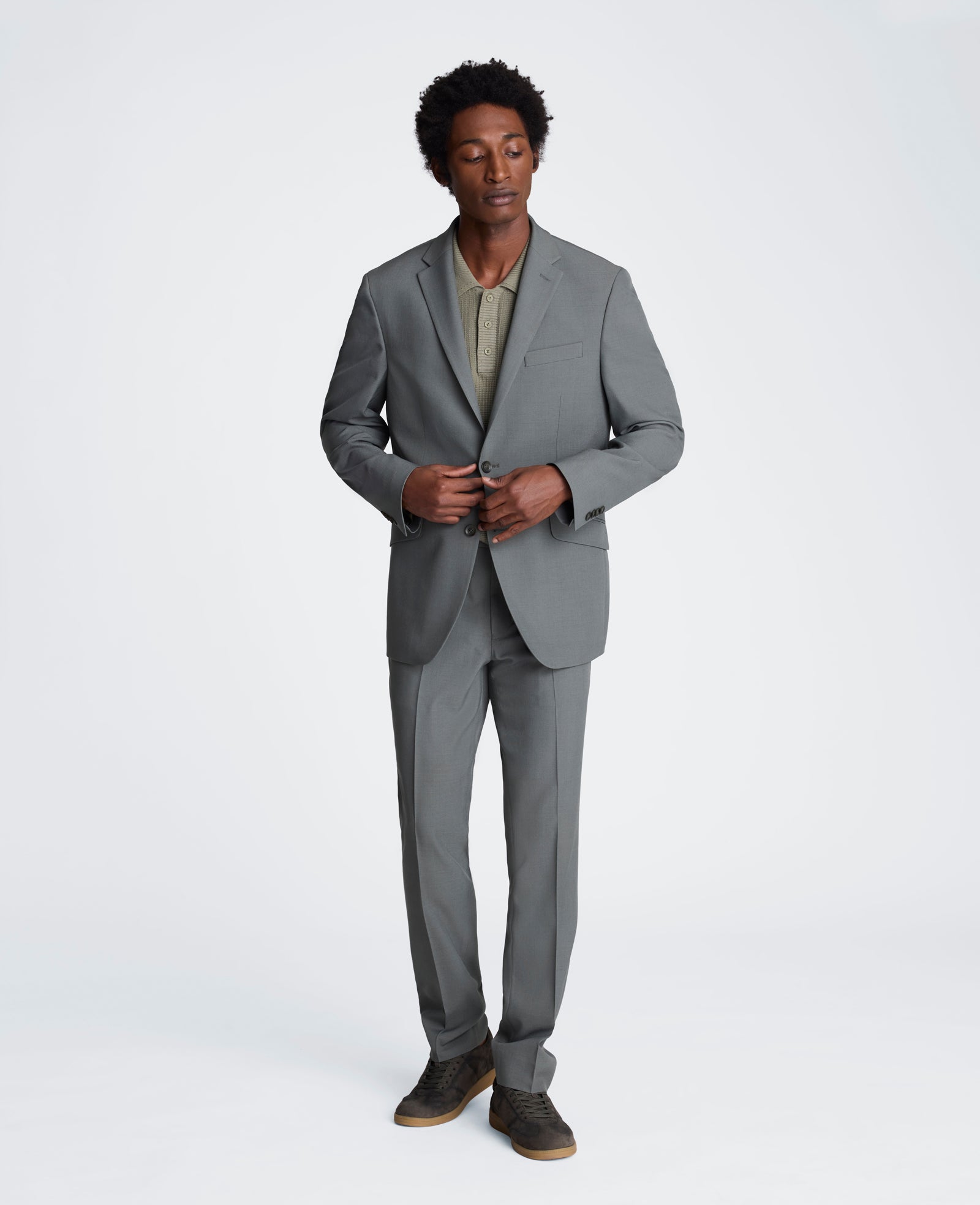 Kenneth Cole Reaction Clothing Ready Flex Slim-Fit Stretch abito verde
