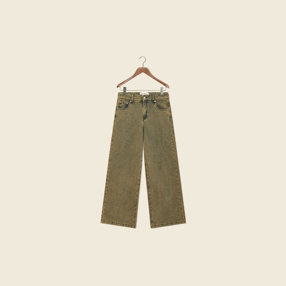 House Of Sunny Women's Denim Sandblast Wide Leg Denim jeans