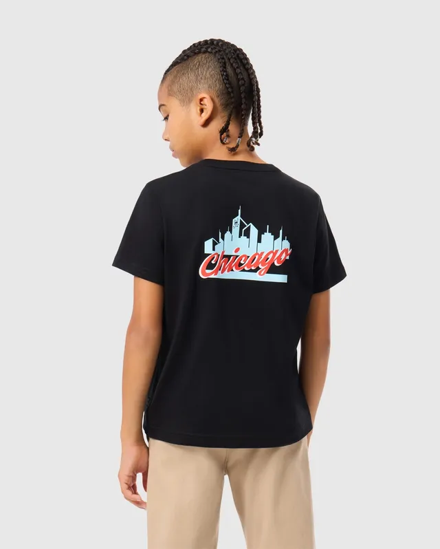 Psycho Bunny Kids Tees Chicago City Tee B0U551W1PC maglietta nera